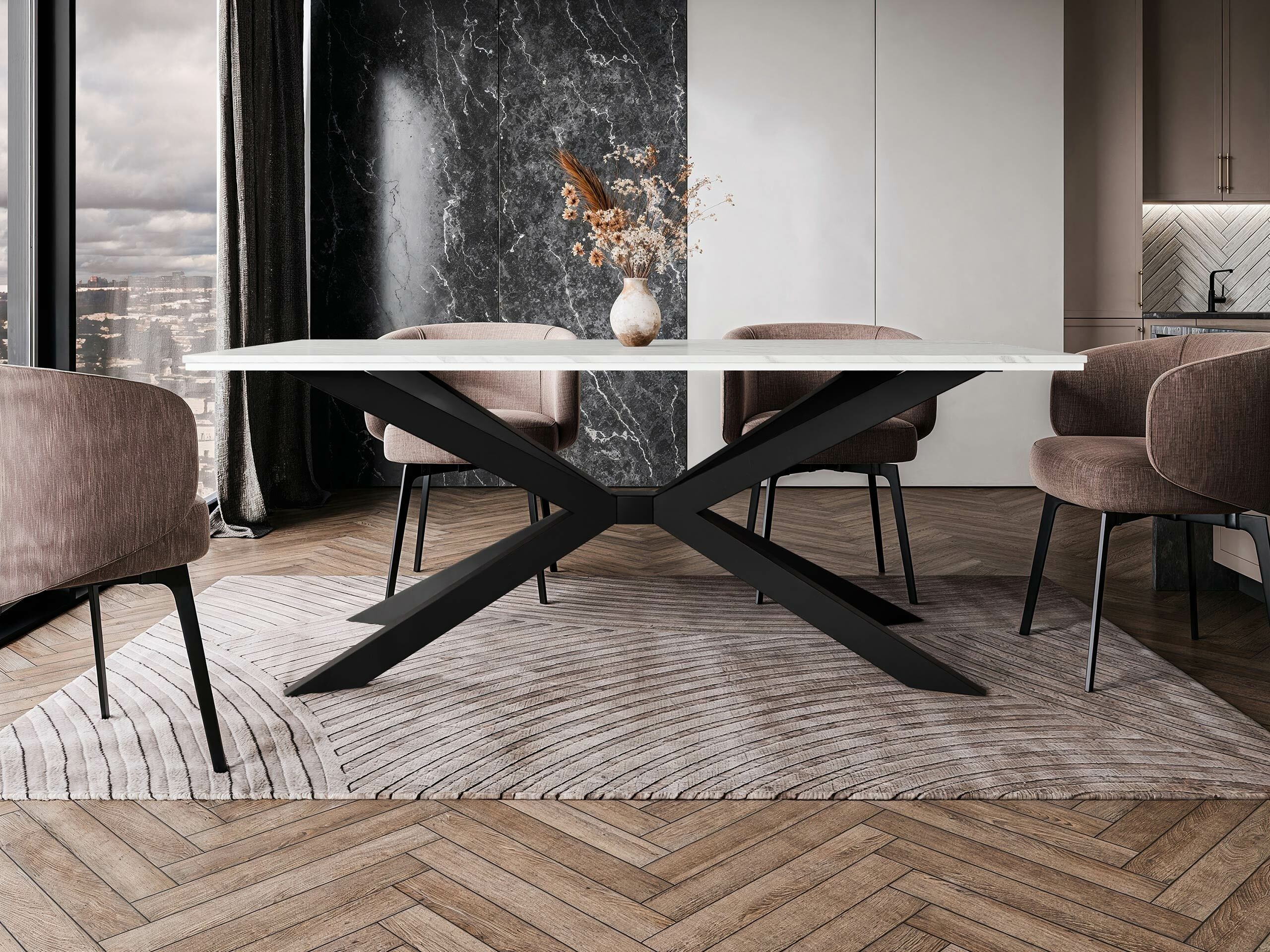 Table Goodyear 135 (White marble)