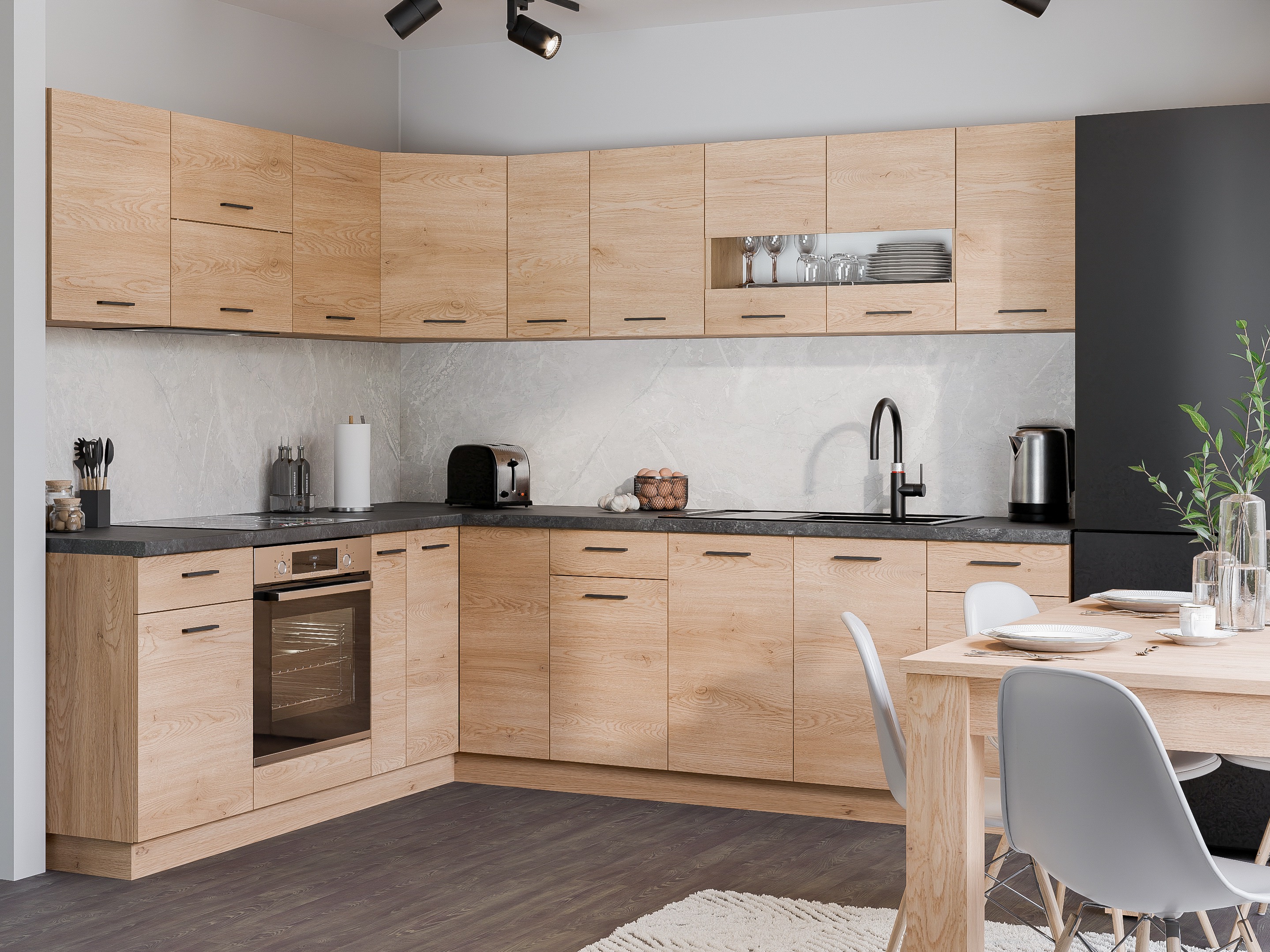 Modular wall-mounted corner cabinet Ati Torro 110