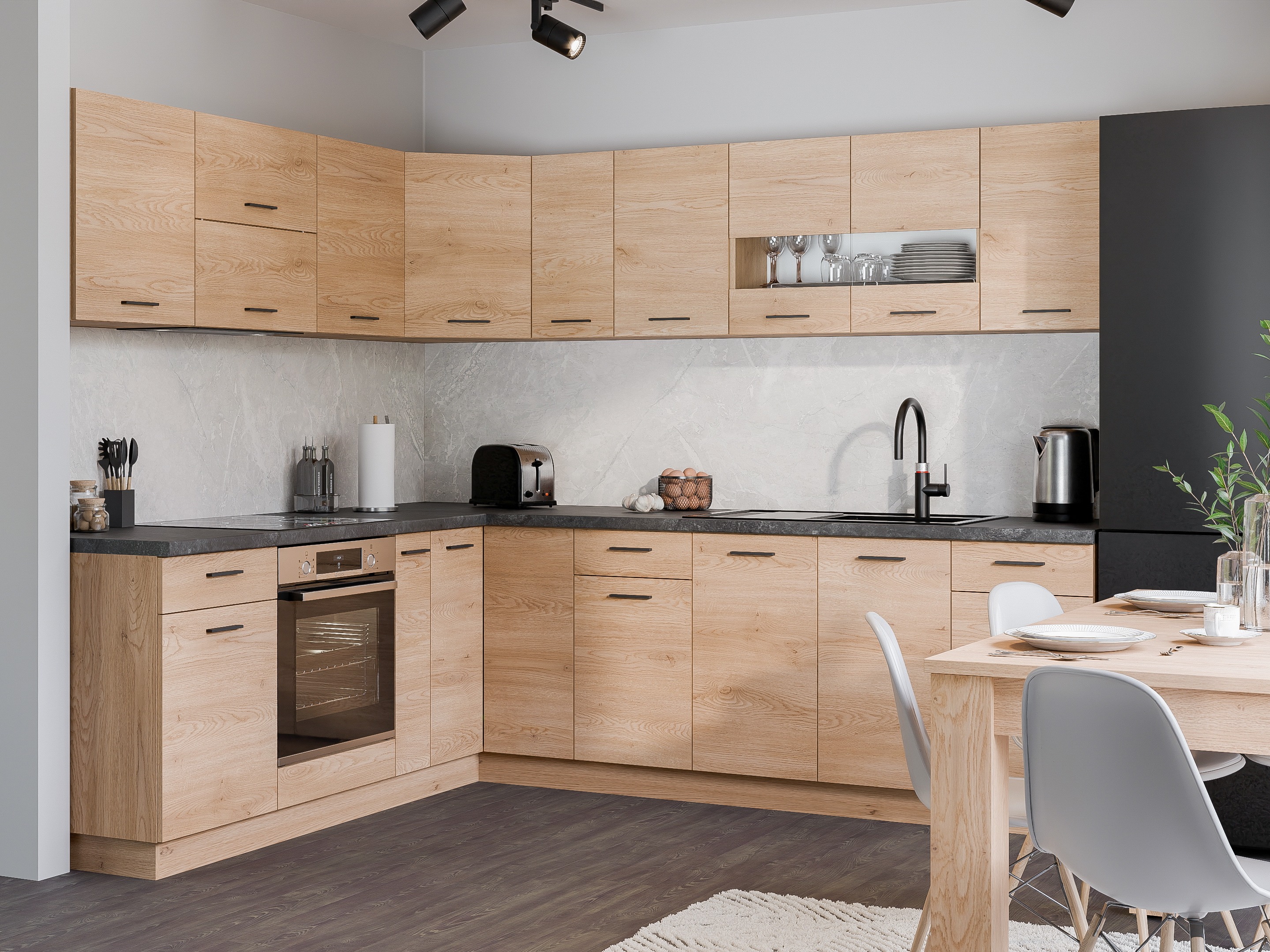 Modular wall-mounted corner cabinet Ati Torro 111