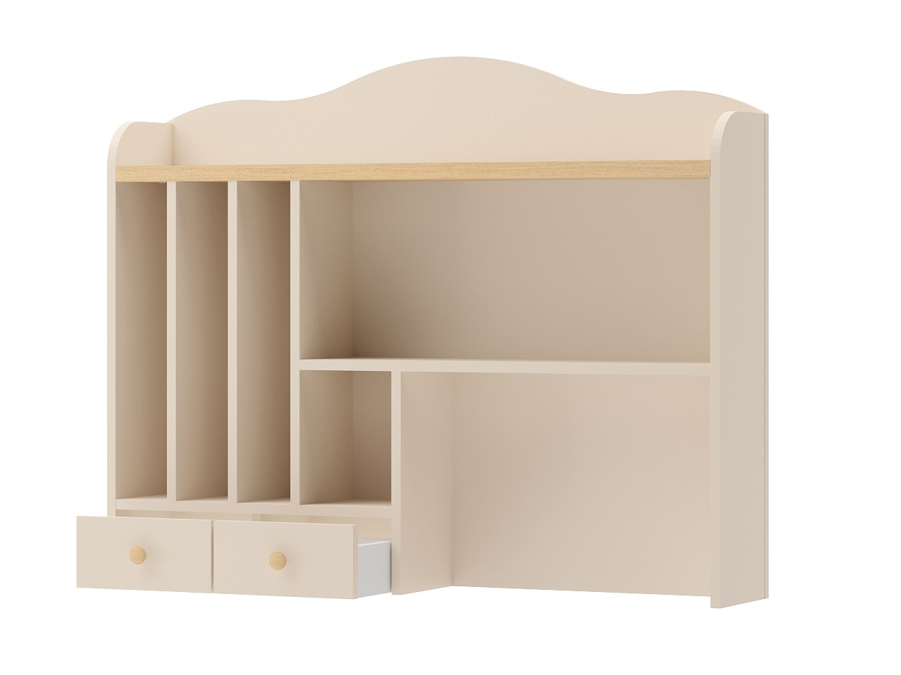 Bookcase Romelbo 136 (Beige + Oak)