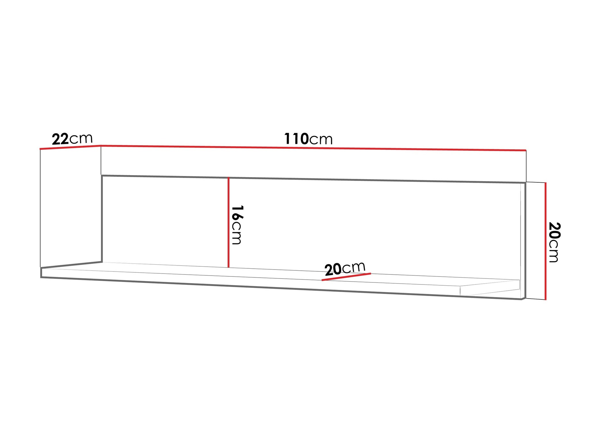 Wall shelf Romelbo 141 (White + Oak)