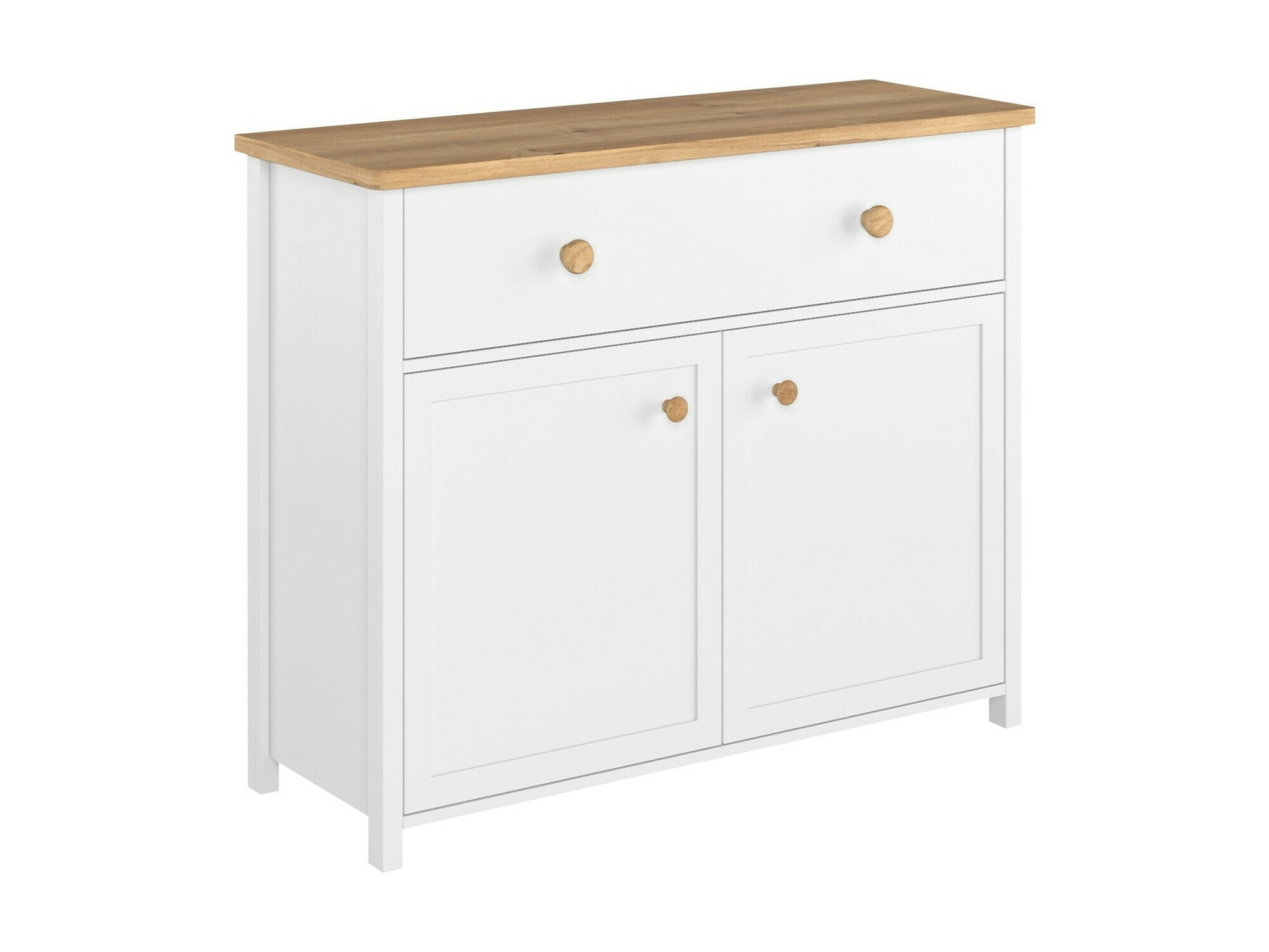 Chest of drawers Romelbo 150 (White + Oak)
