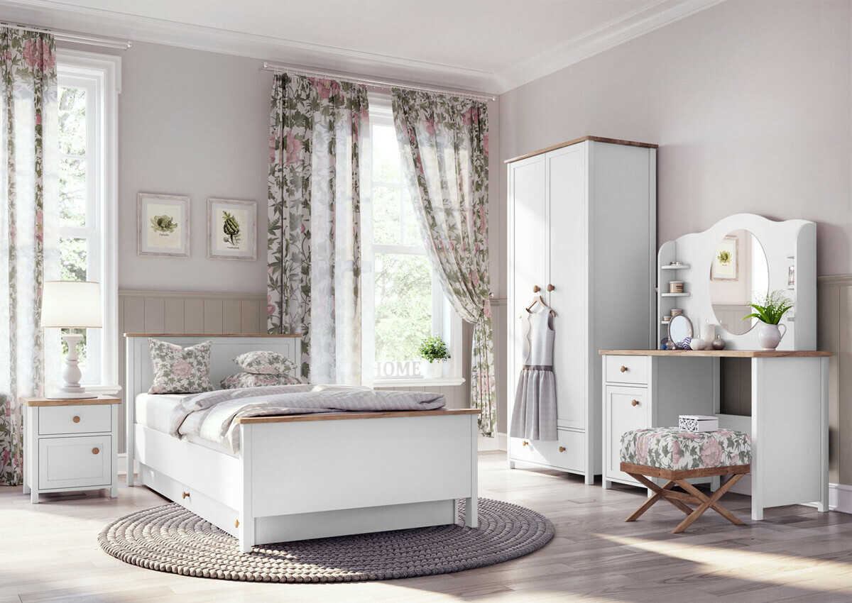 Chest of drawers Romelbo 150 (White + Oak)