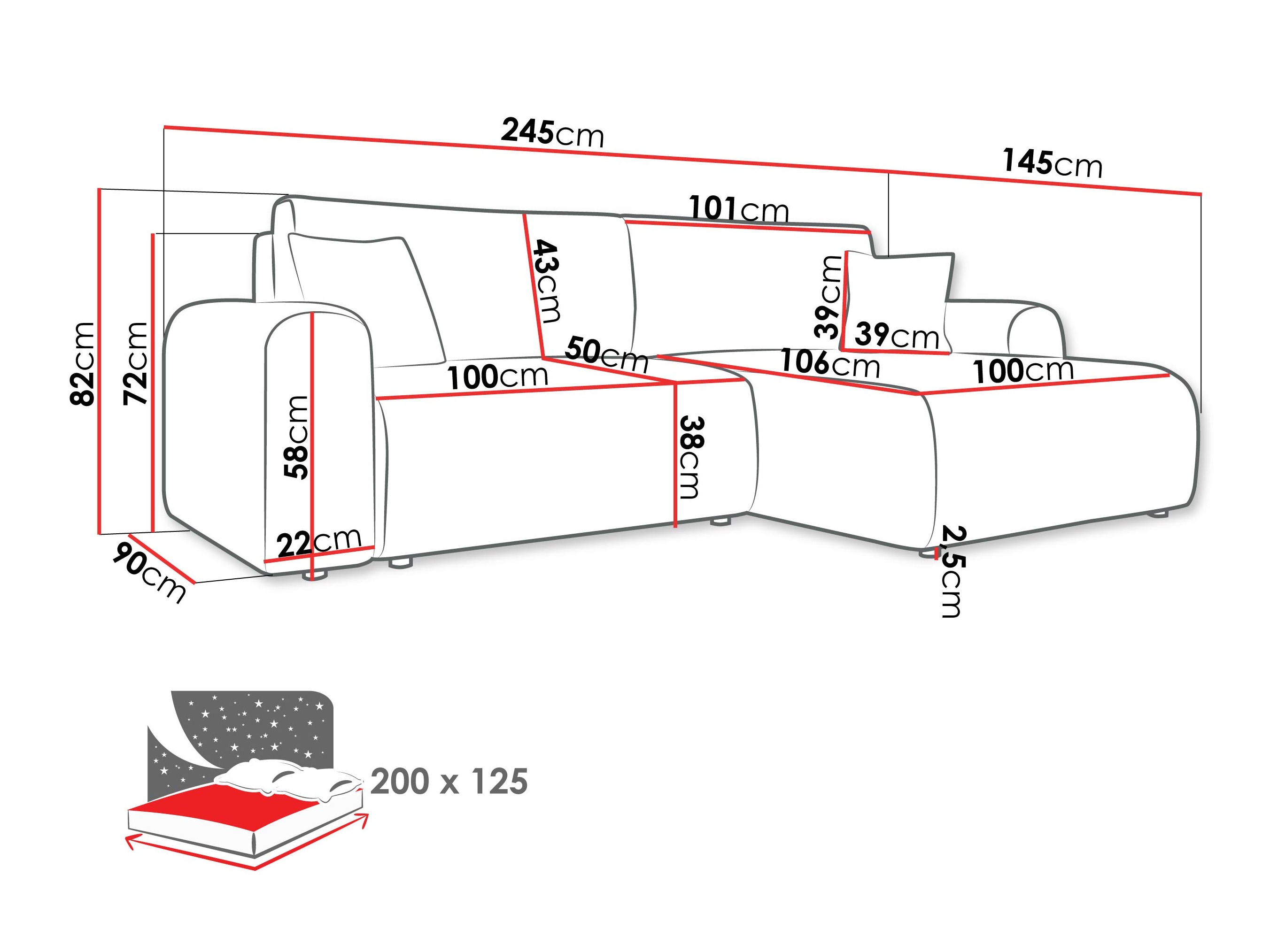 Corner sofa Luxum (Poso 29)