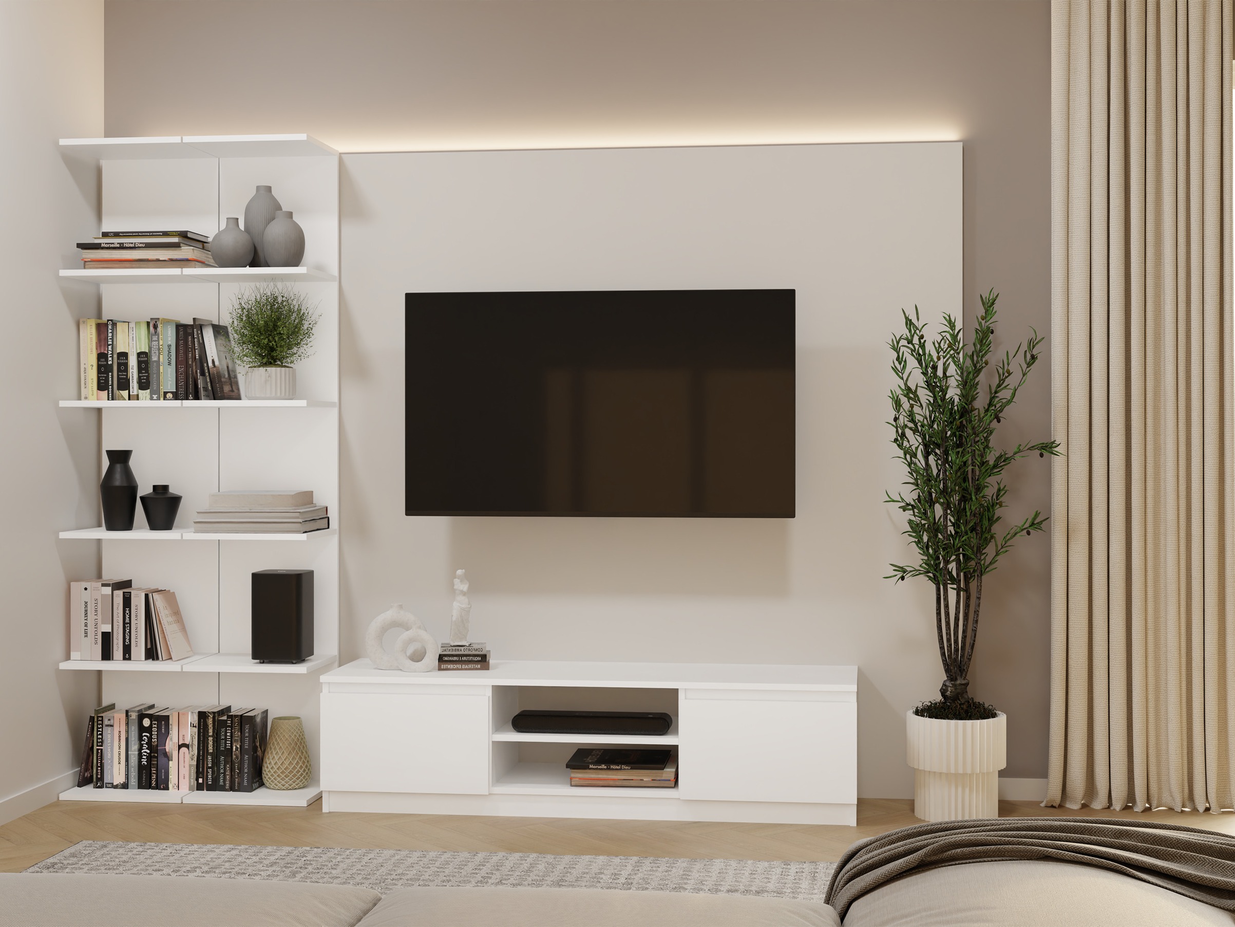 Wall-mounted set of shelves Mandeville 333