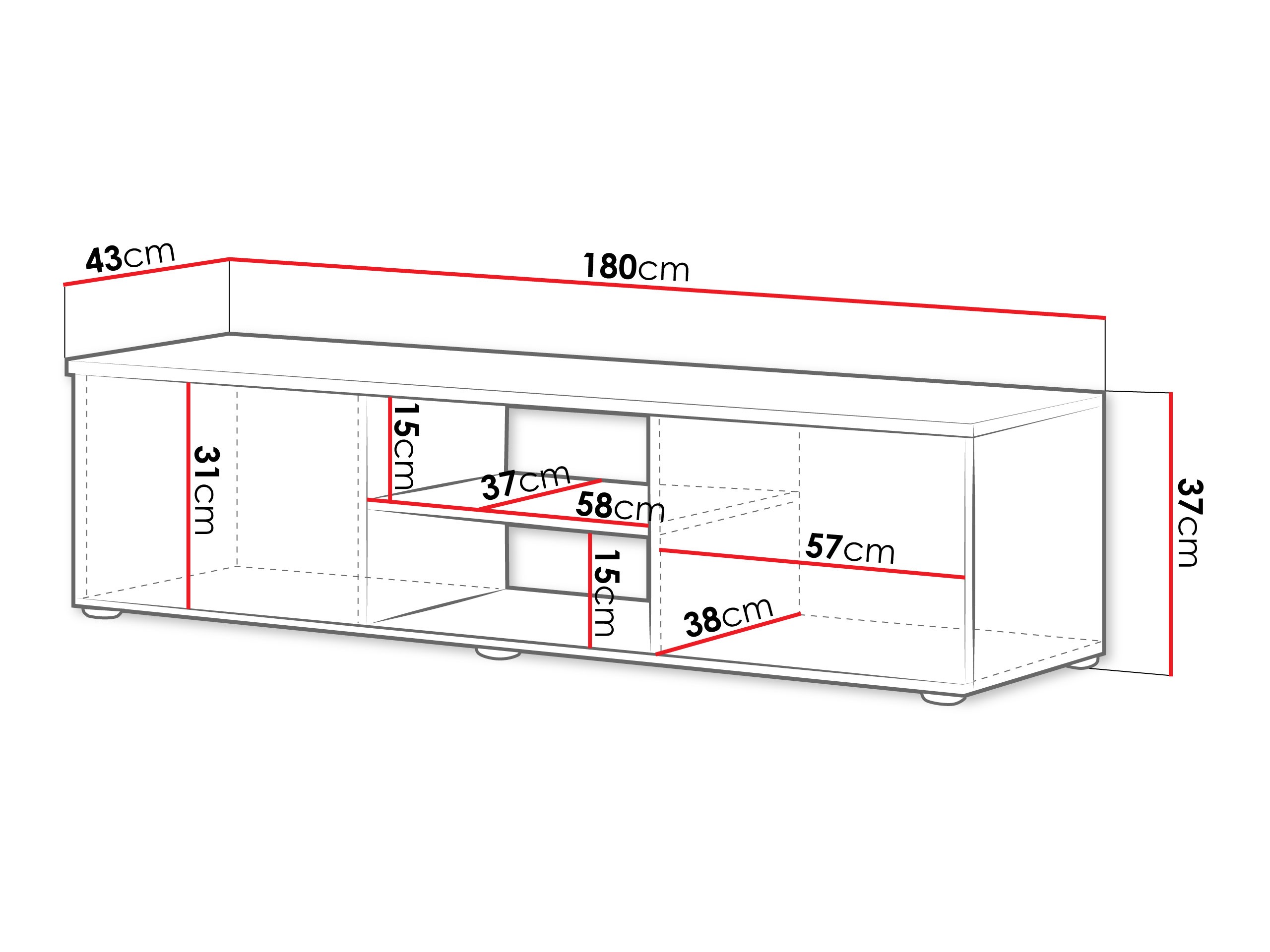 TV stand Tornola 101 (Cashmere + Black)
