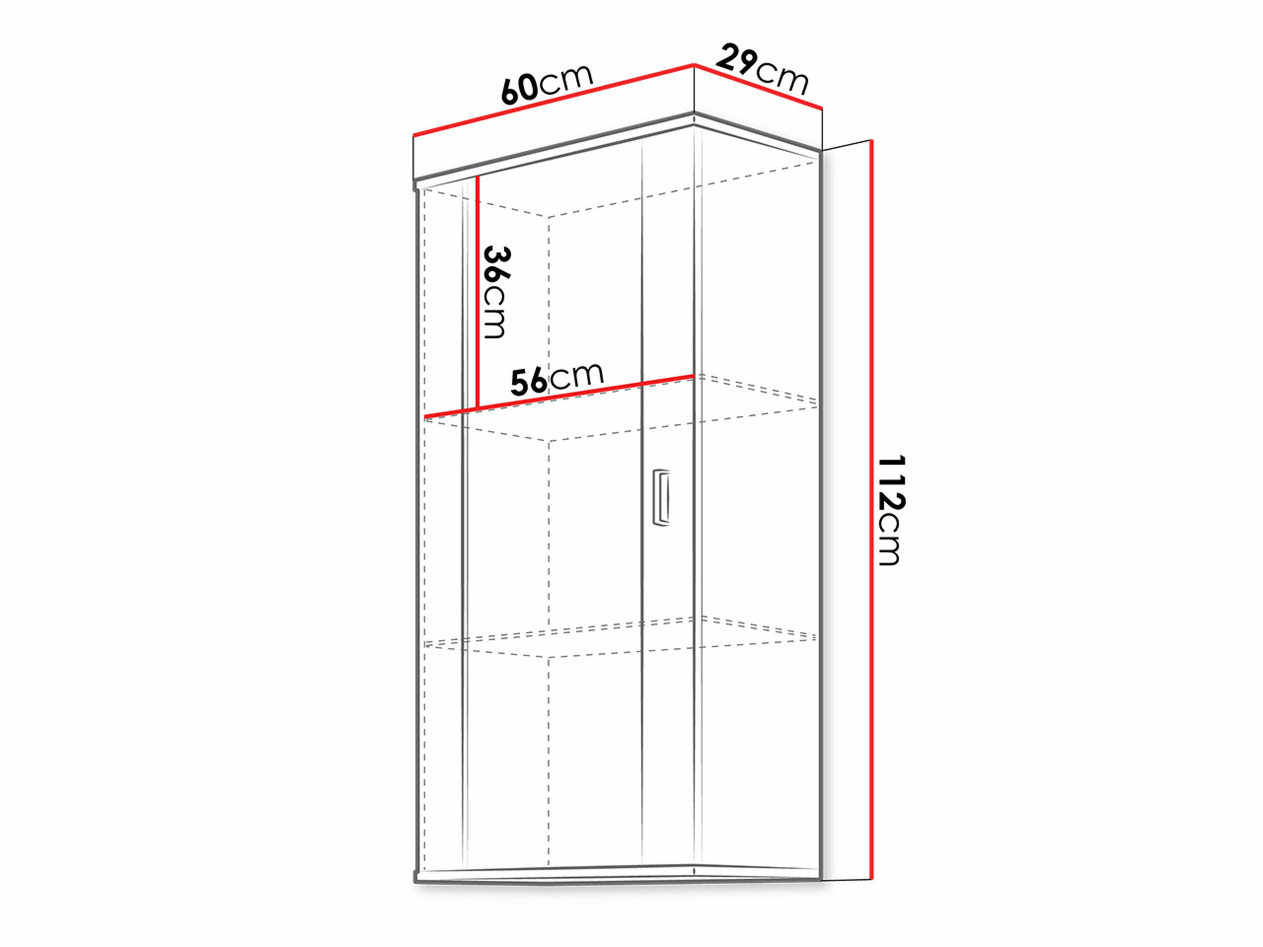 Wall cabinet Tornola 103 (Black + Glossy black)