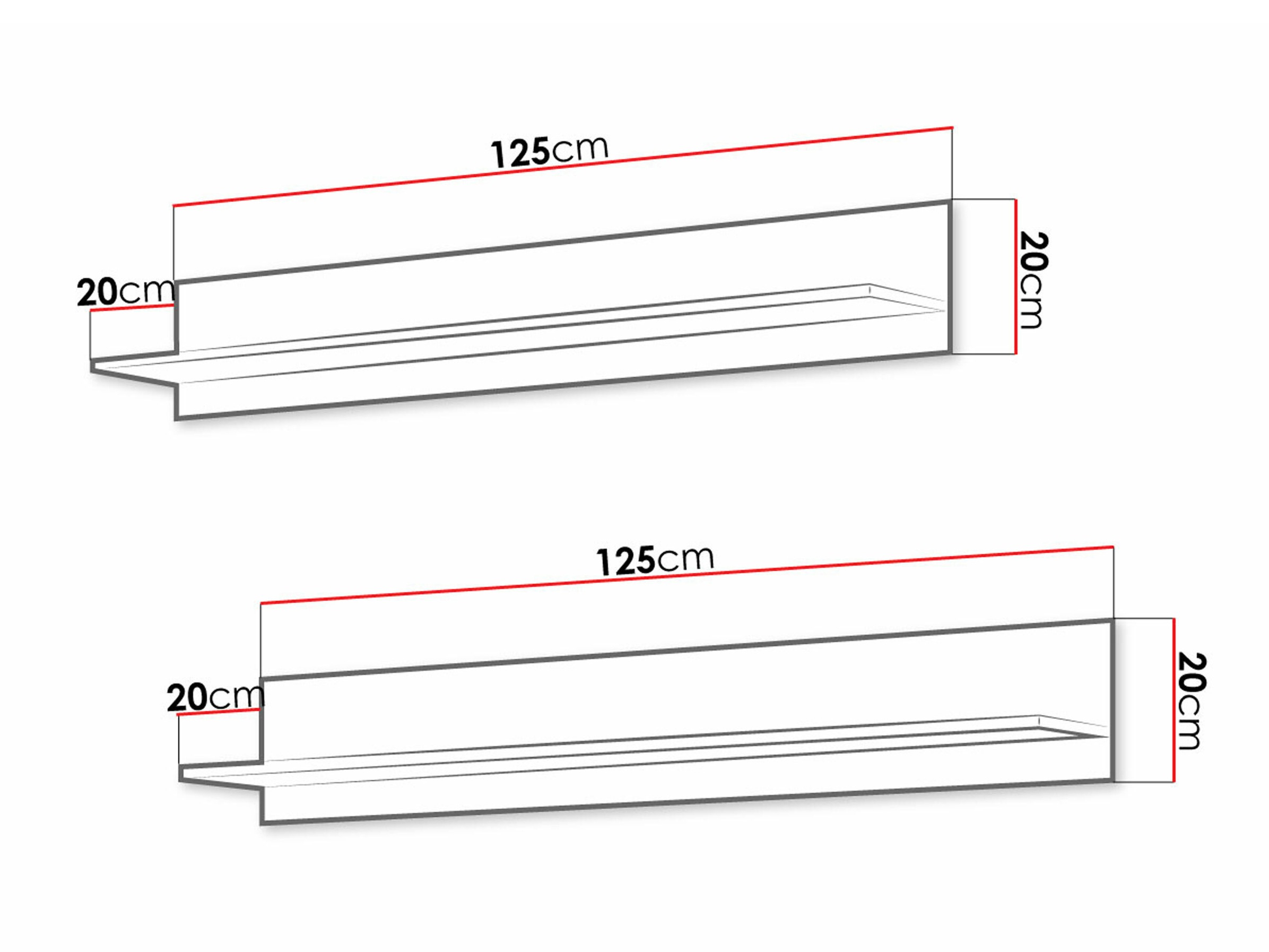 Wall-mounted set of shelves Tornola 104 (Black)