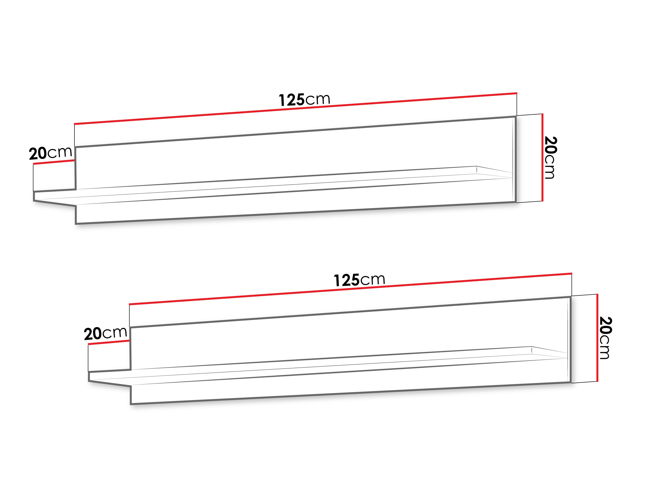Wall-mounted set of shelves Tornola 104 (Cashmere + Black)