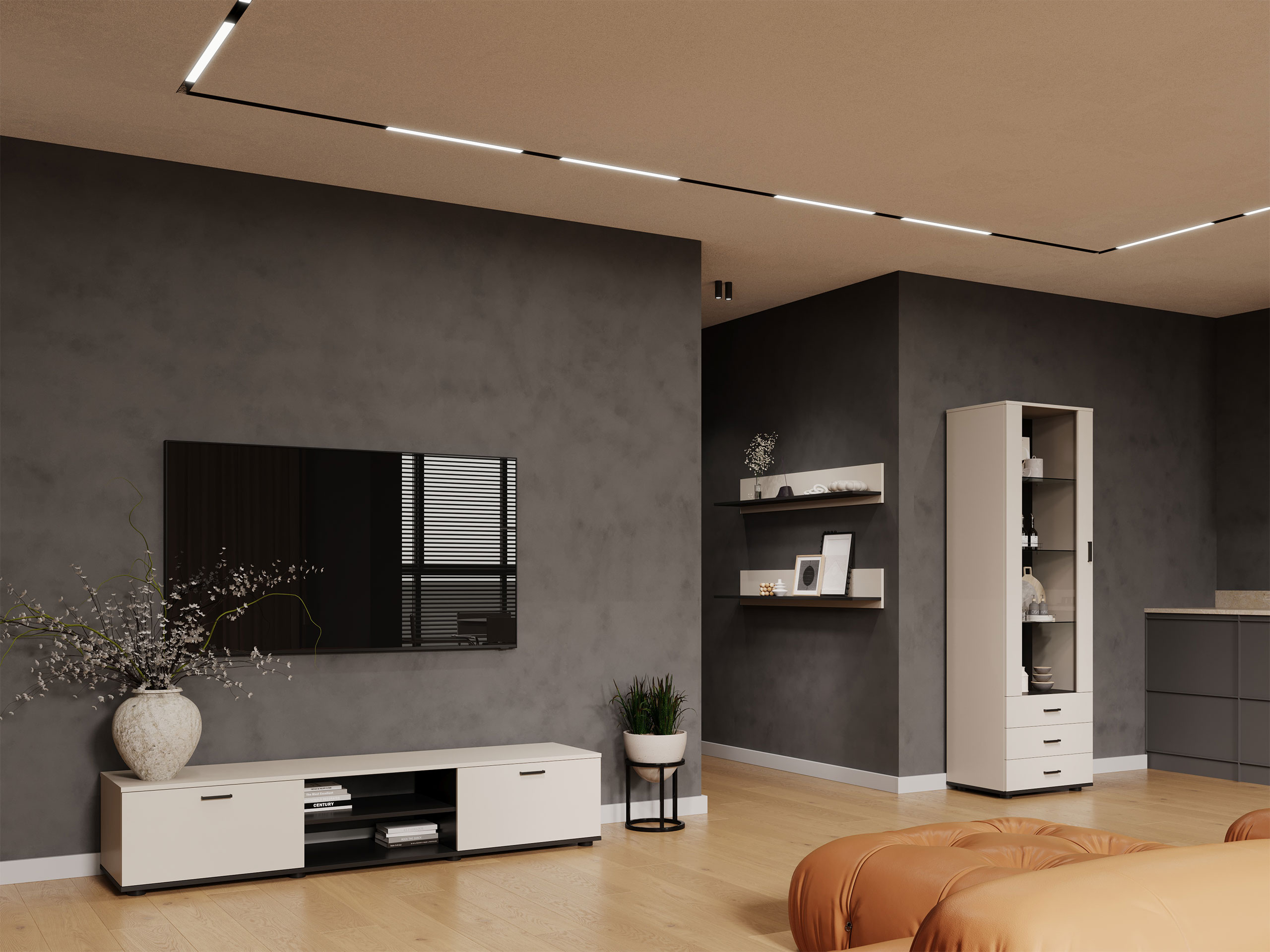 Living room set Tornola 107 (Cashmere + Black)