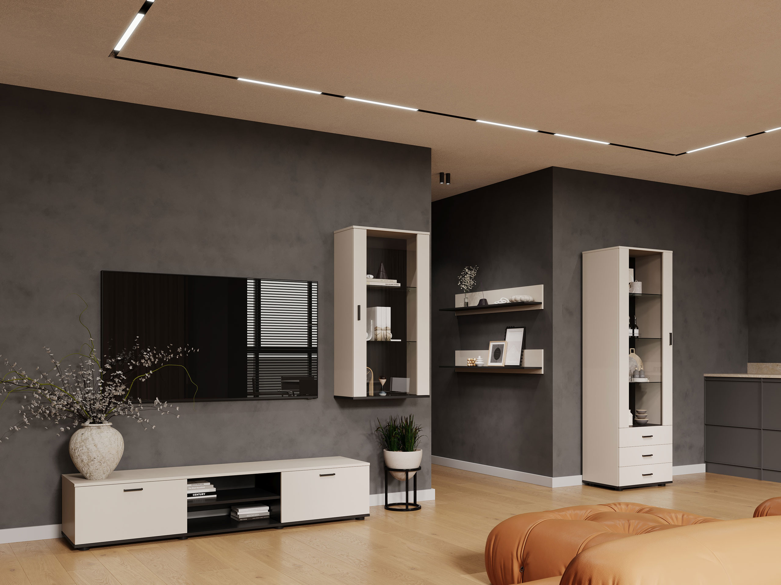 Living room set Tornola 114 (Cashmere + Black)