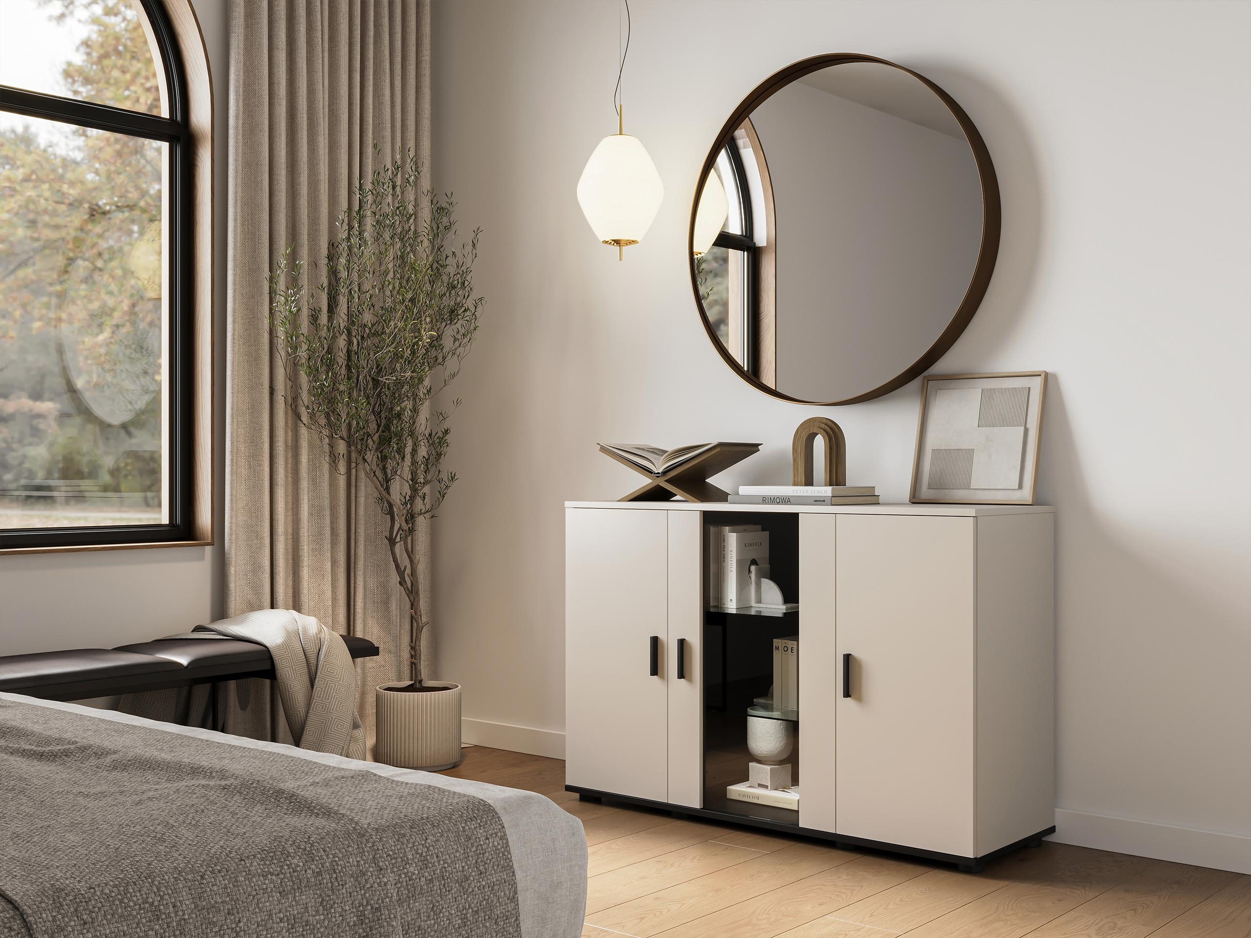 Sideboard Tornola 106 (Cashmere + Black)