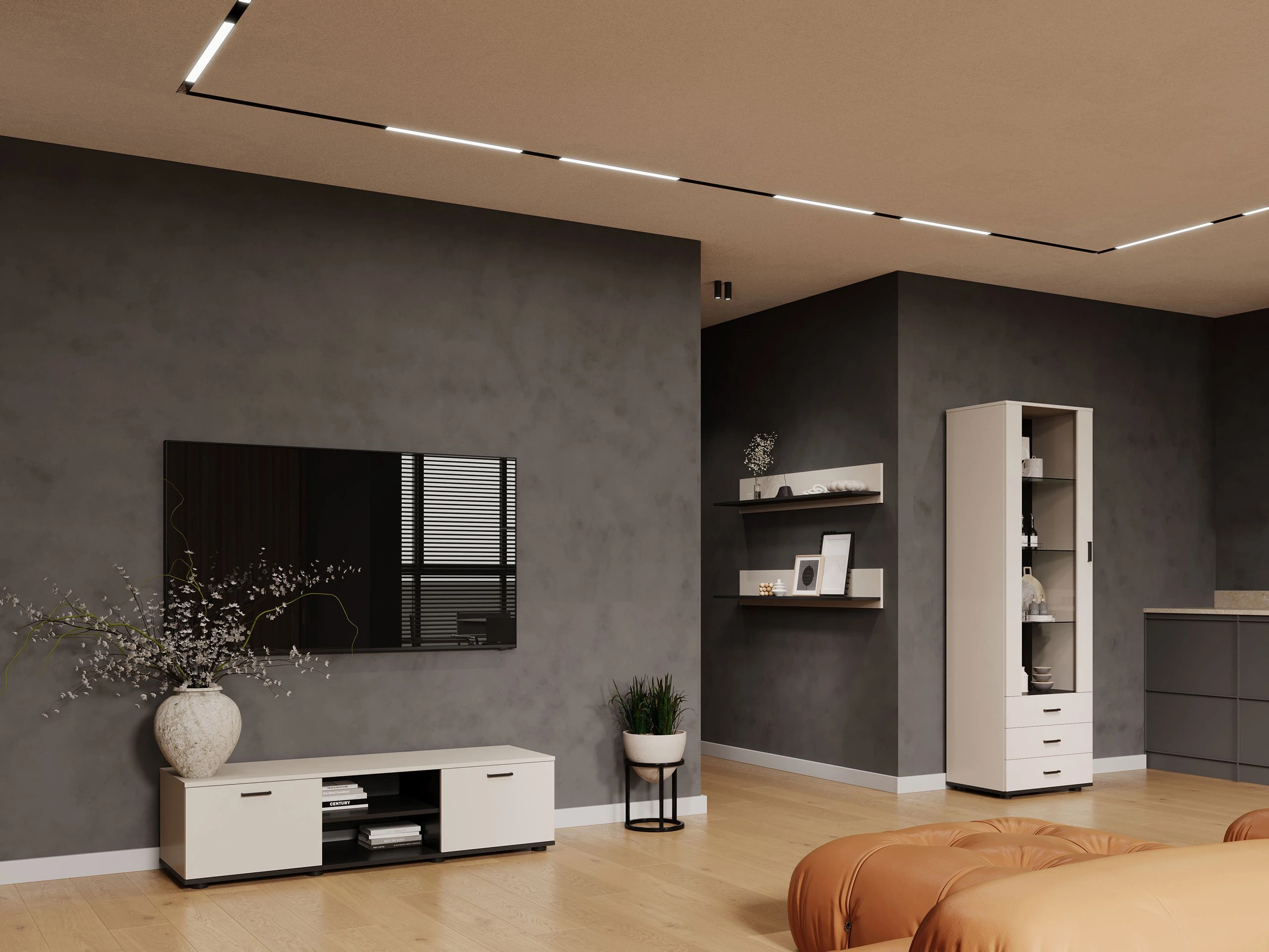TV stand Tornola 100 (Cashmere + Black)