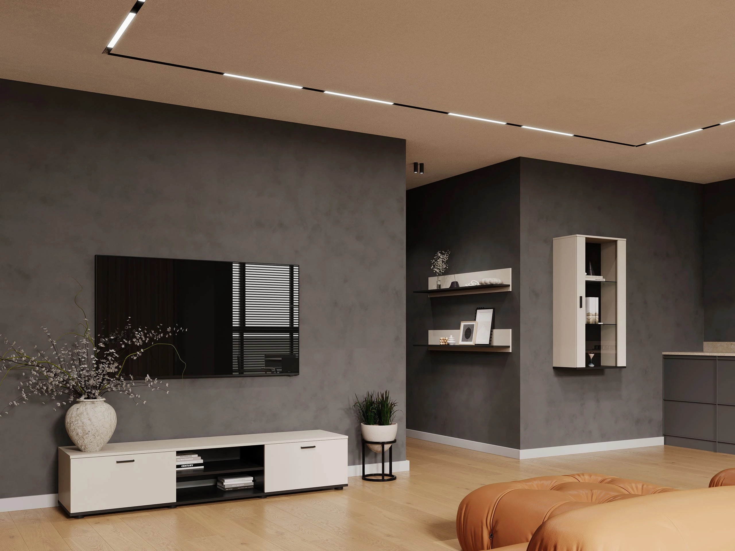 Wall cabinet Tornola 103 (Cashmere + Black)