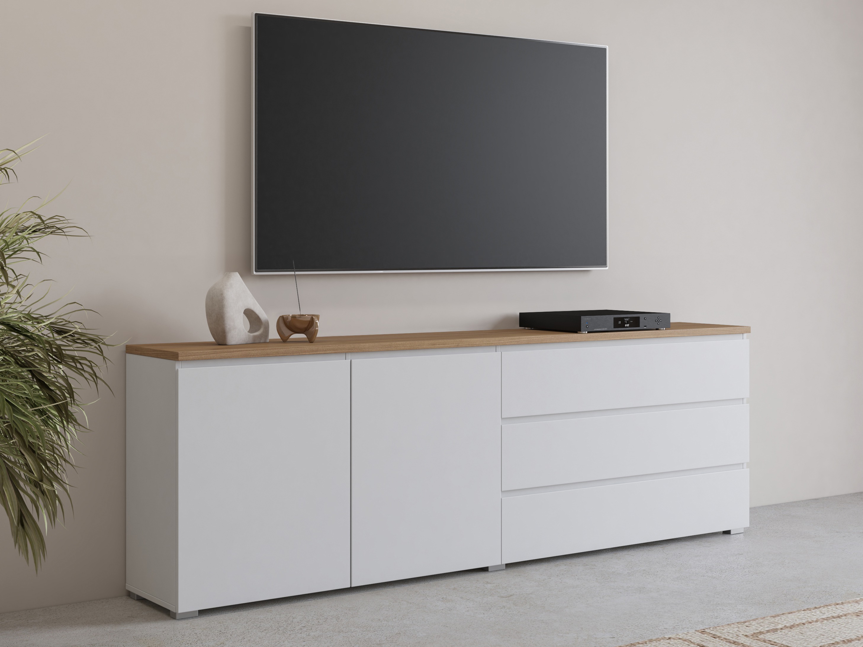 Chest of drawers Baletu 107 (White + Oak)