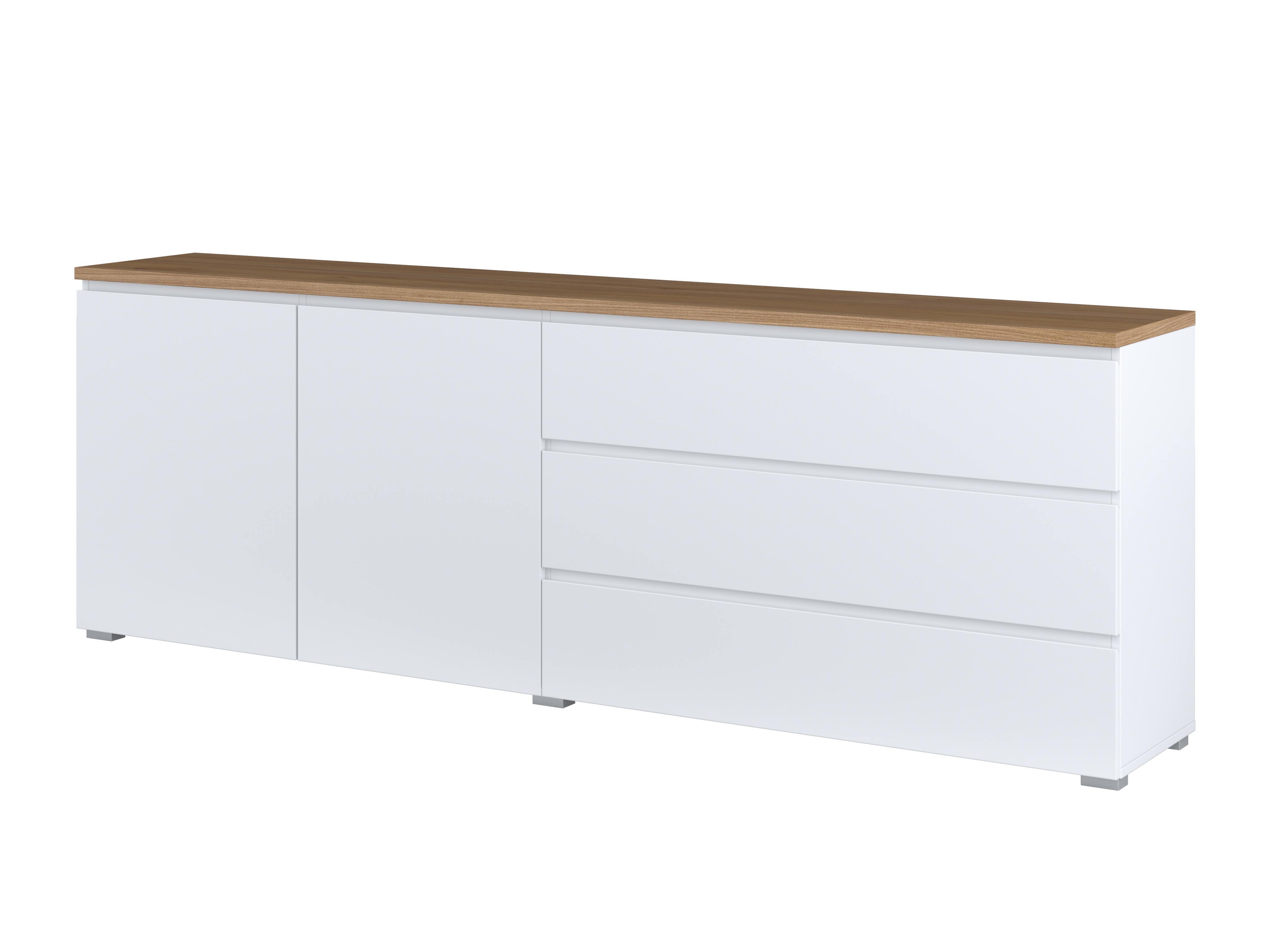 Chest of drawers Baletu 107 (White + Oak)