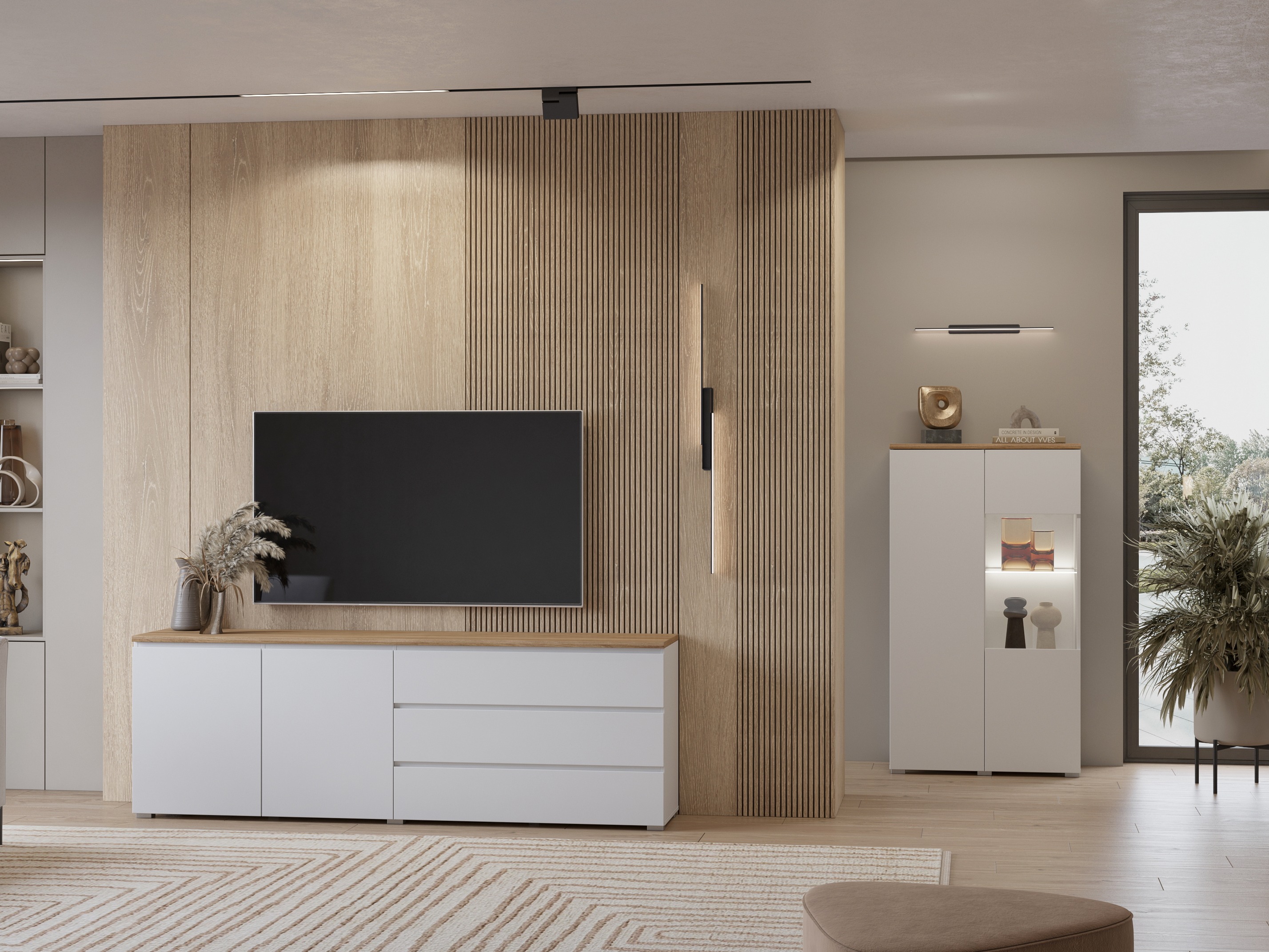Chest of drawers Baletu 107 (White + Oak)