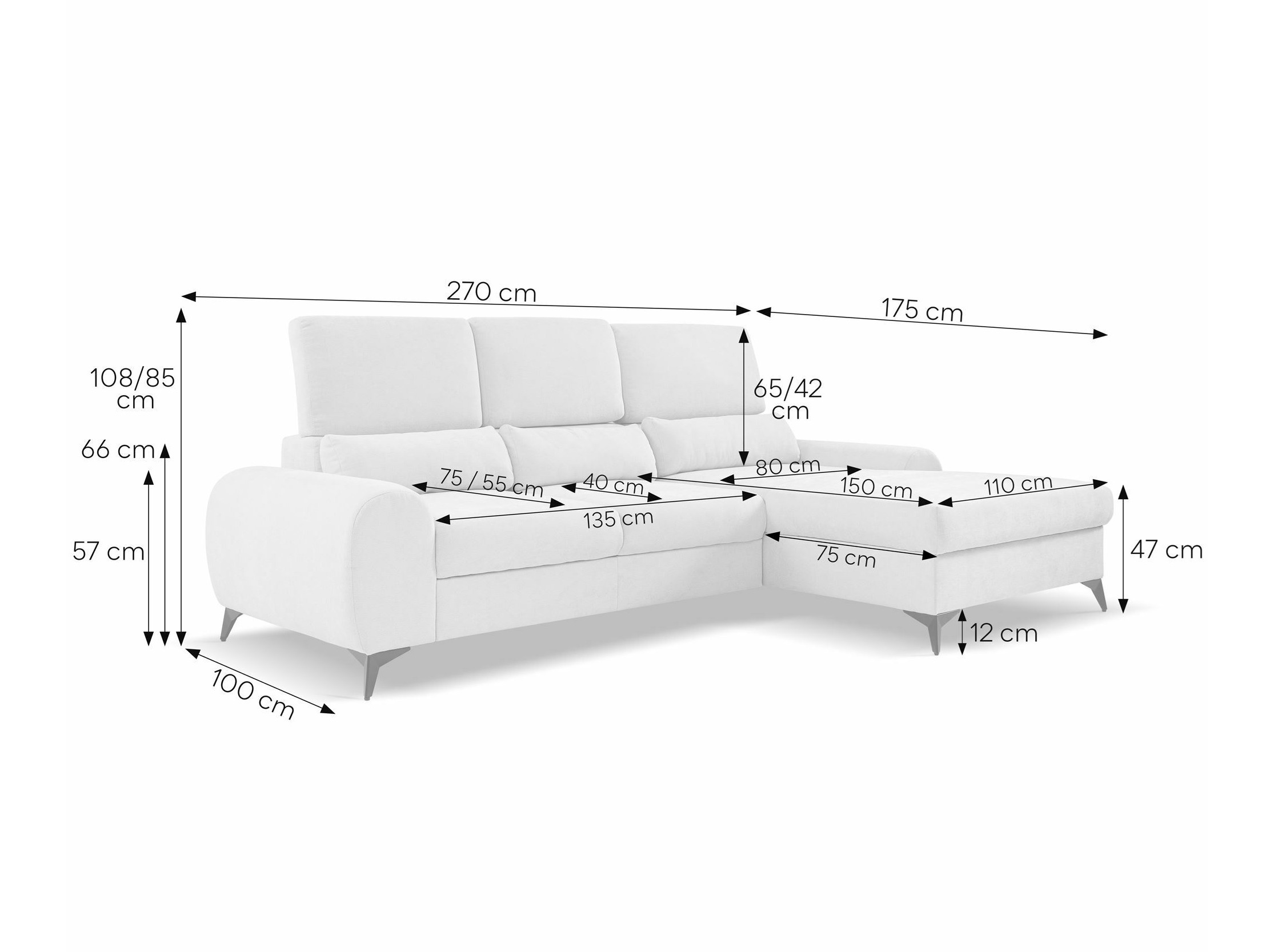 Corner sofa Margate 125 (Sereno 694)