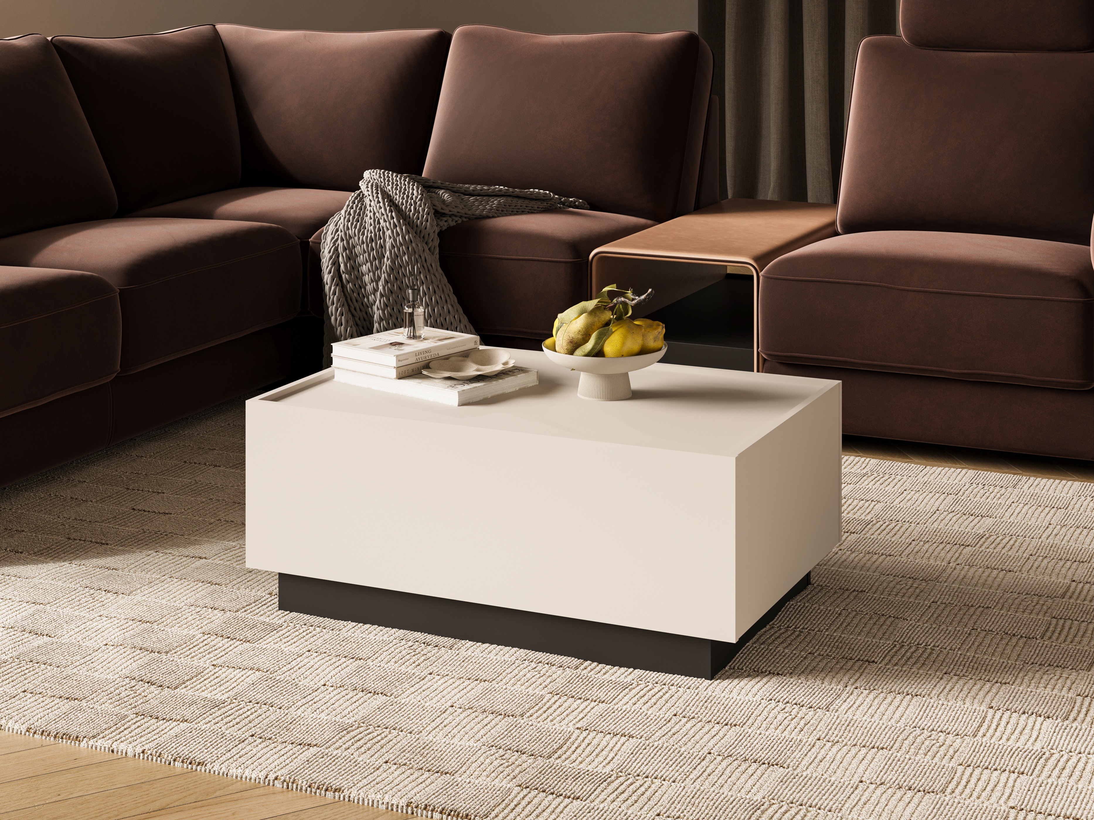 Transforming coffee table Austin 380 (Cashmere + Black)