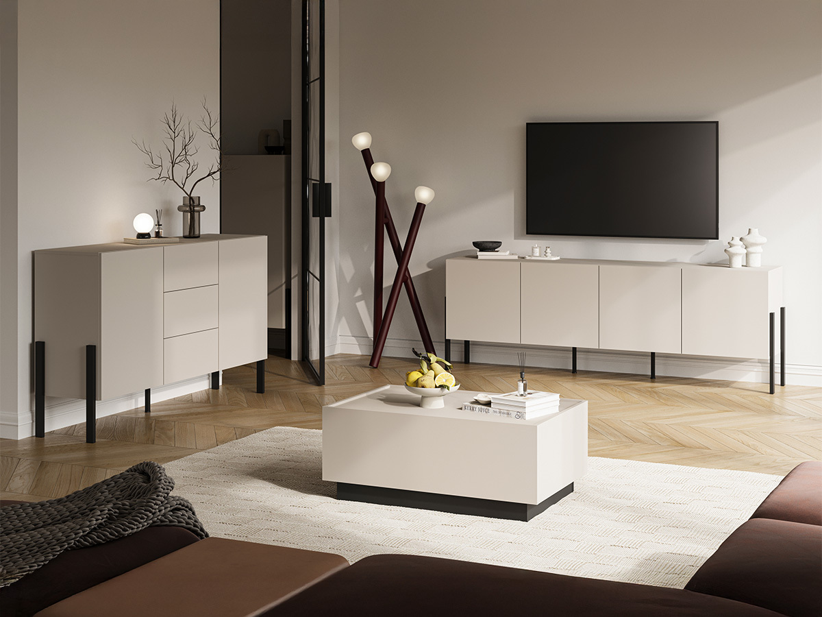 Transforming coffee table Austin 380 (Cashmere + Black)