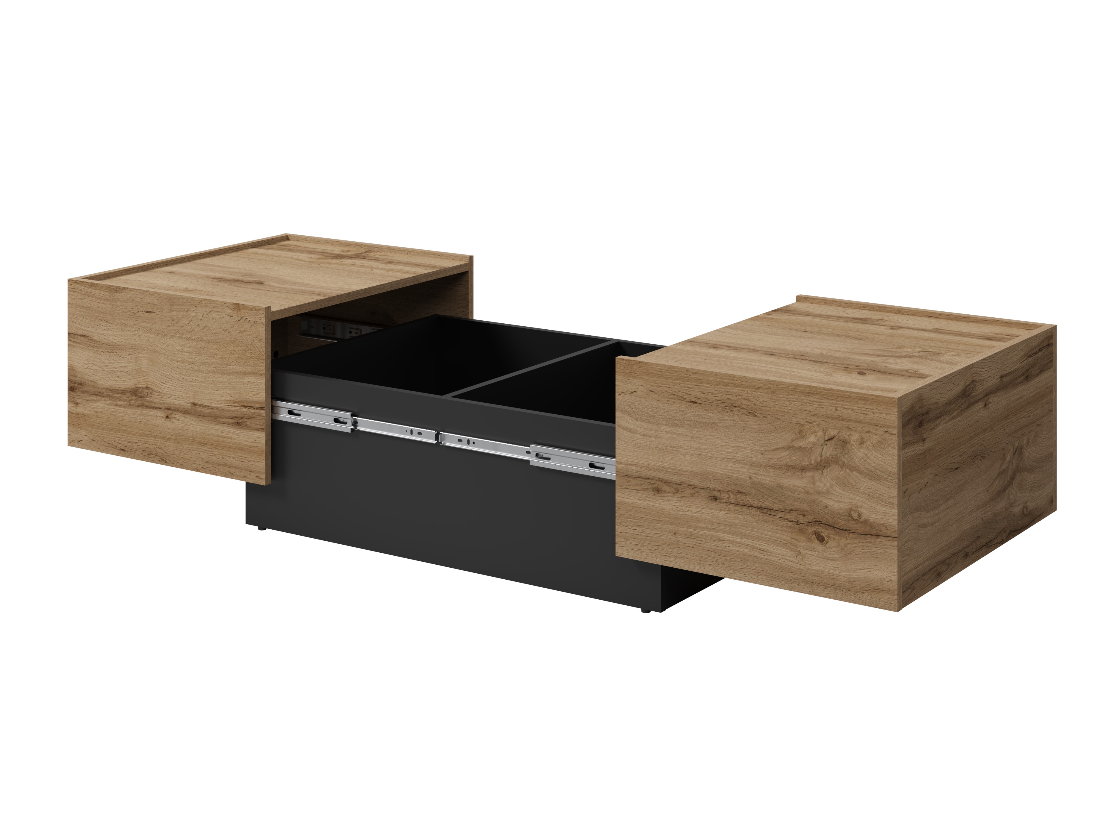 Transforming coffee table Austin 380 (Wotan Oak + Black)