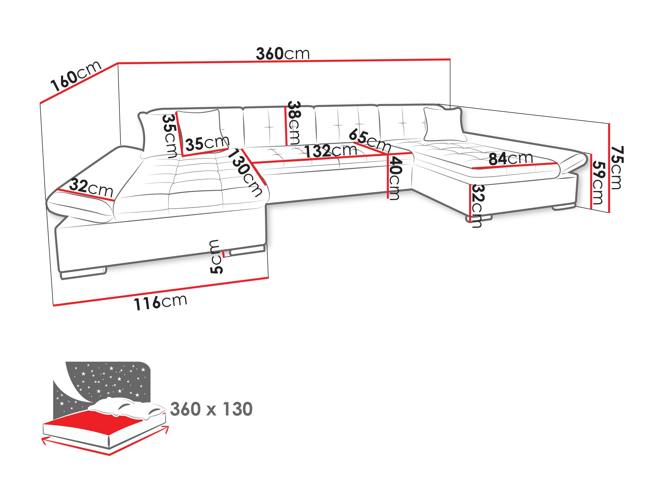 Corner sofa Comfivo Ficus II (Piano 26)