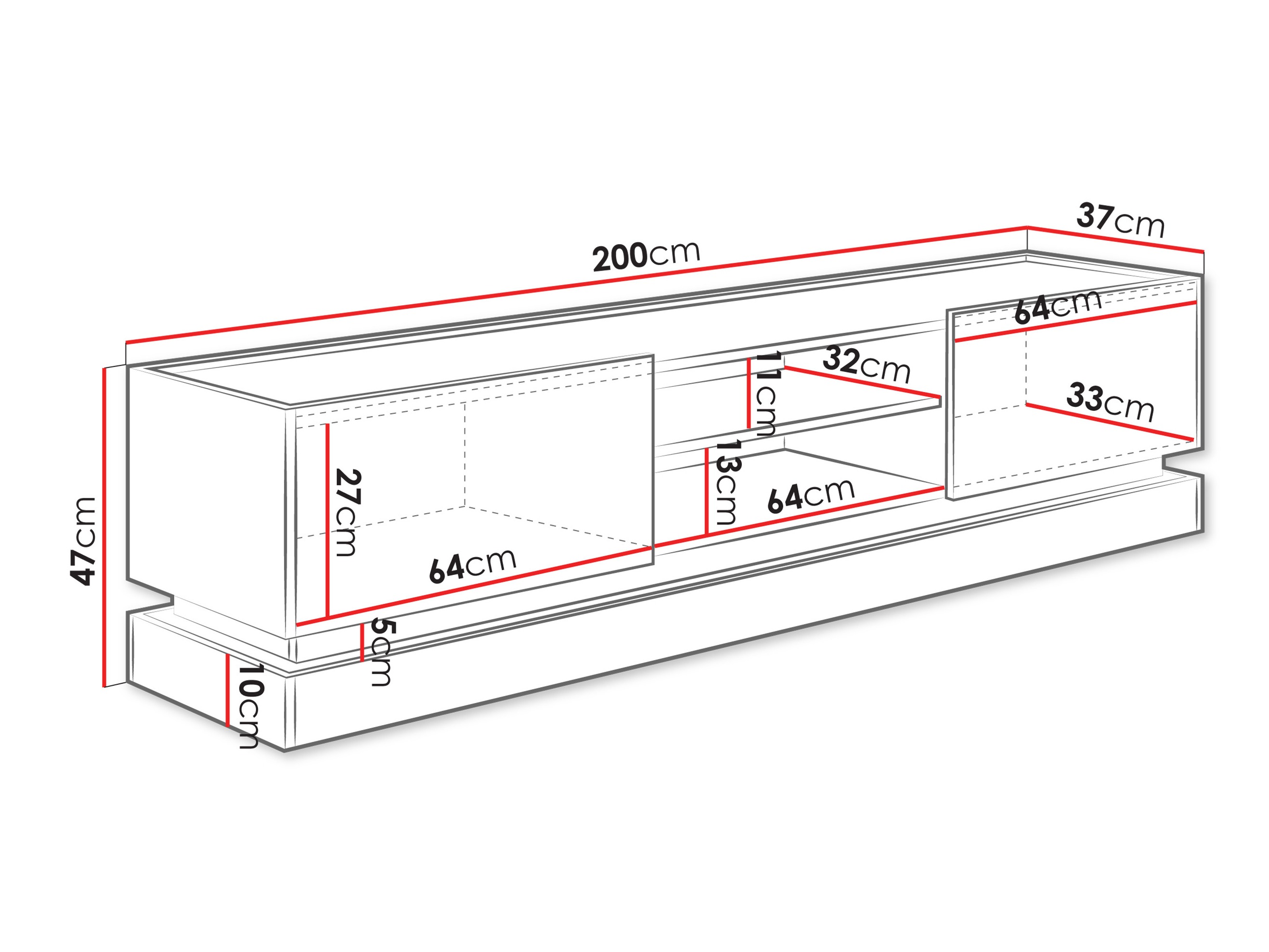 TV stand Comfivo Tilia (Black + Oak)