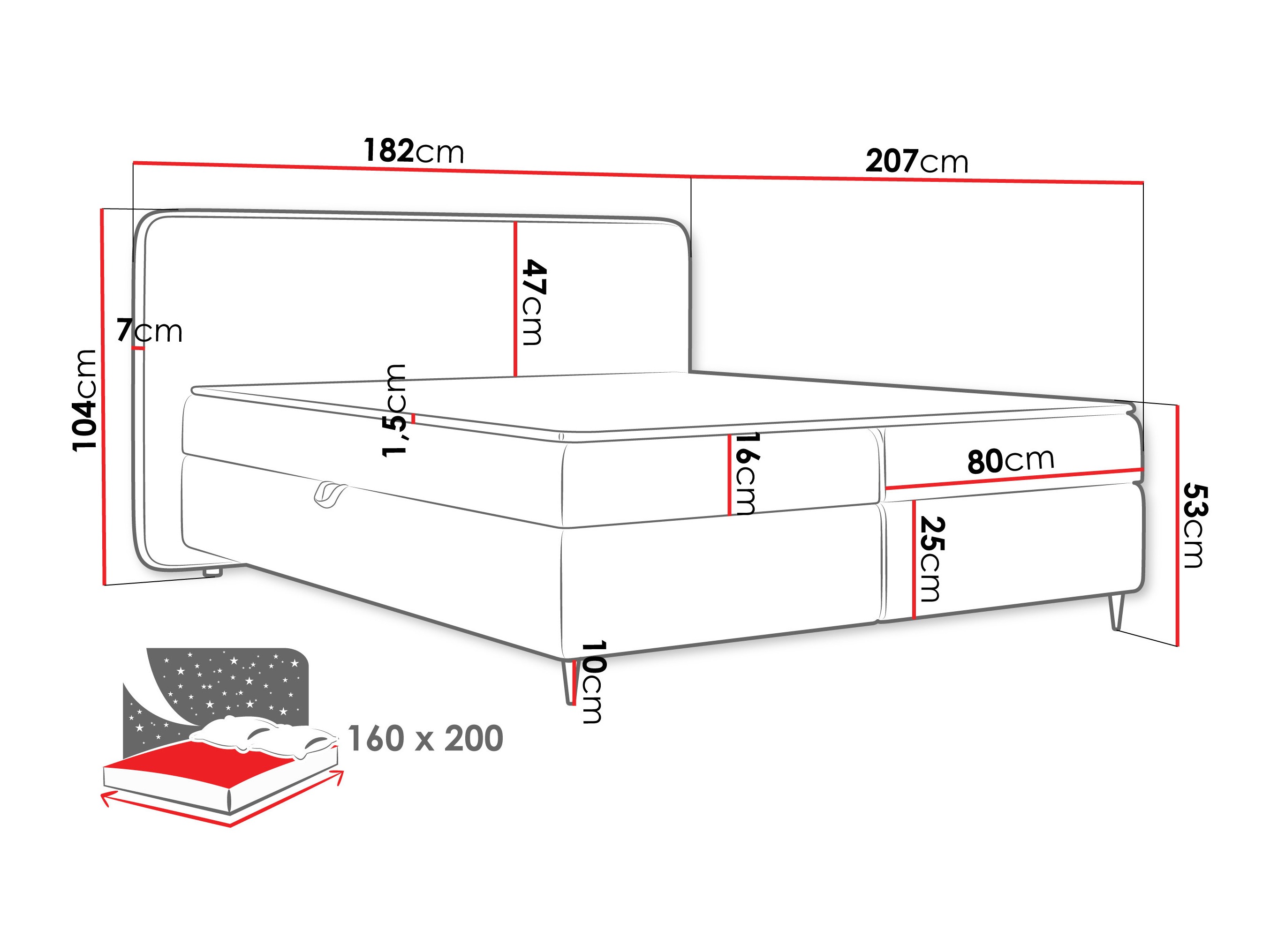 Continental bed Stonecrest 108 (Taro 05)