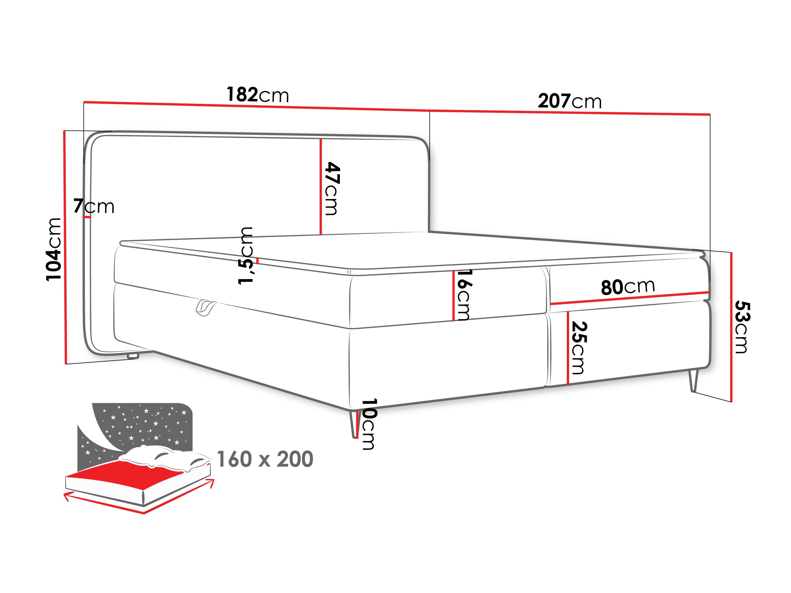 Continental bed Stonecrest 108 (Taro 11)