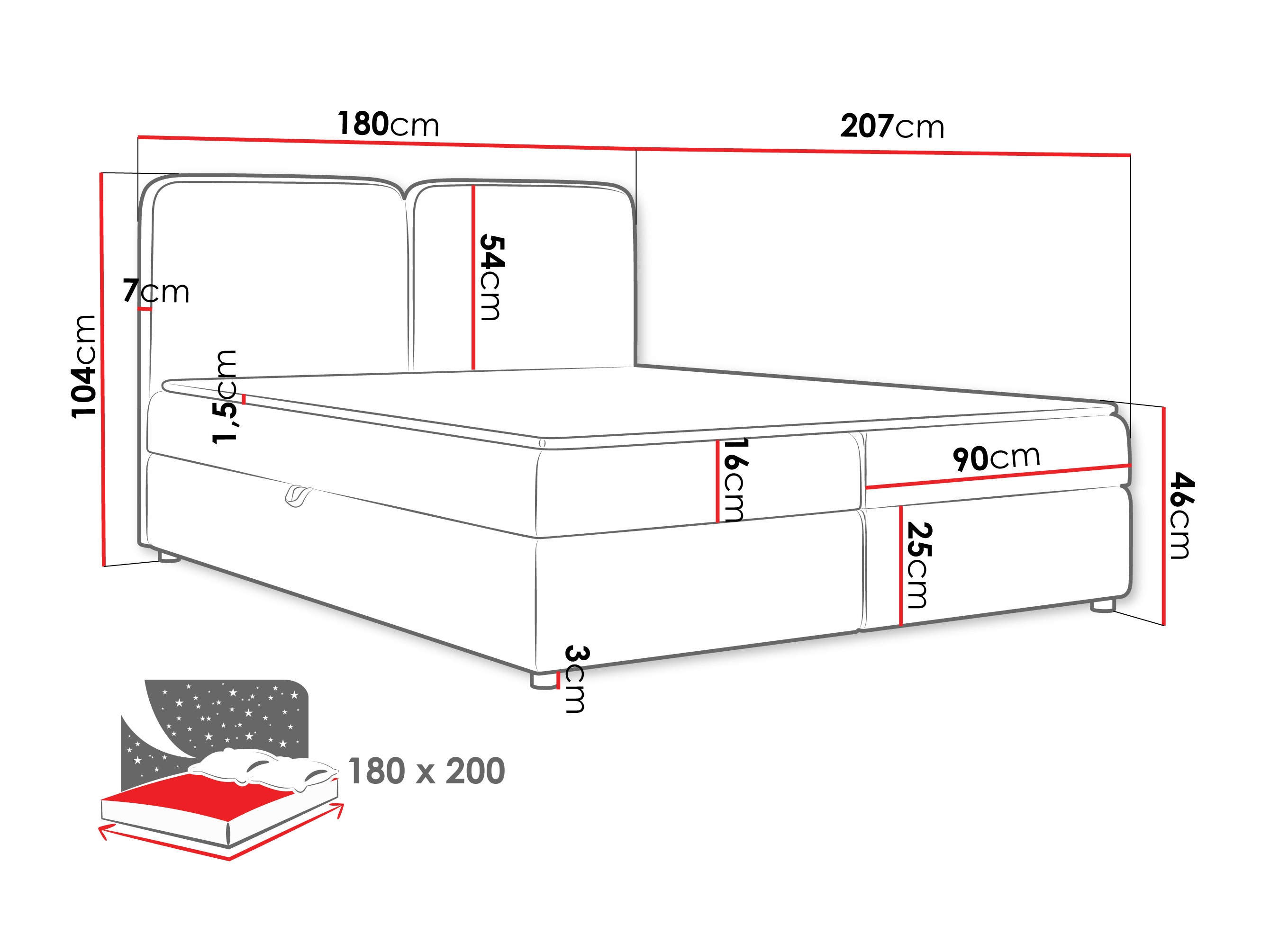 Continental bed Stonecrest 109 (Taro 05)