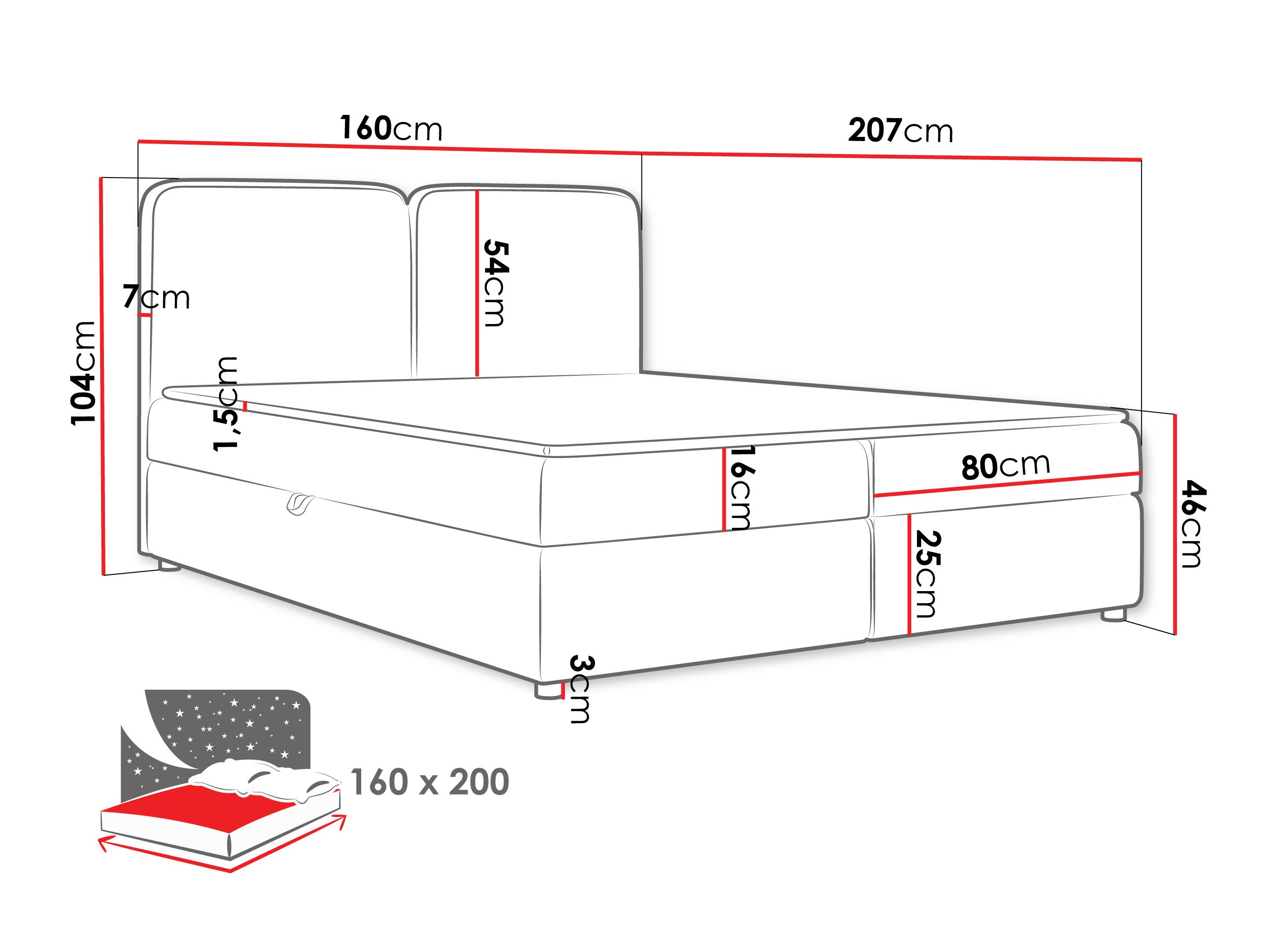Continental bed Stonecrest 109 (Taro 05)