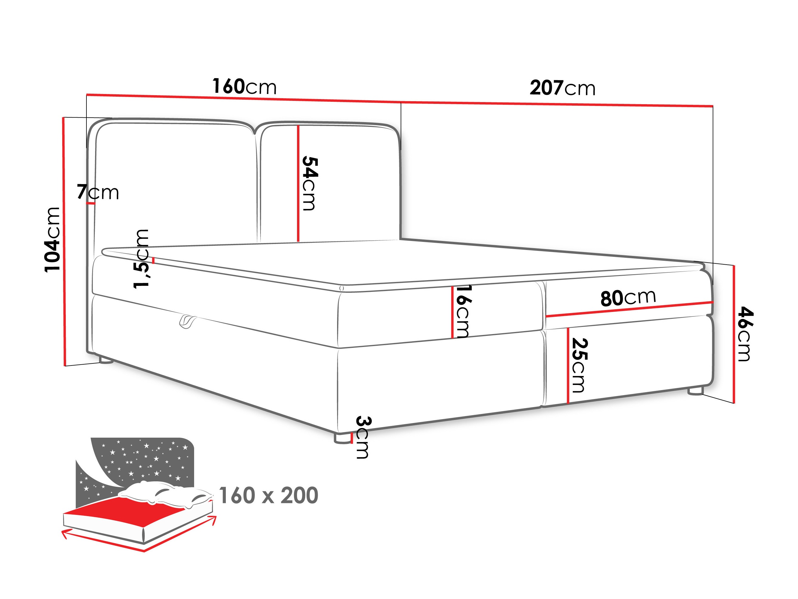 Continental bed Stonecrest 109 (Taro 11)