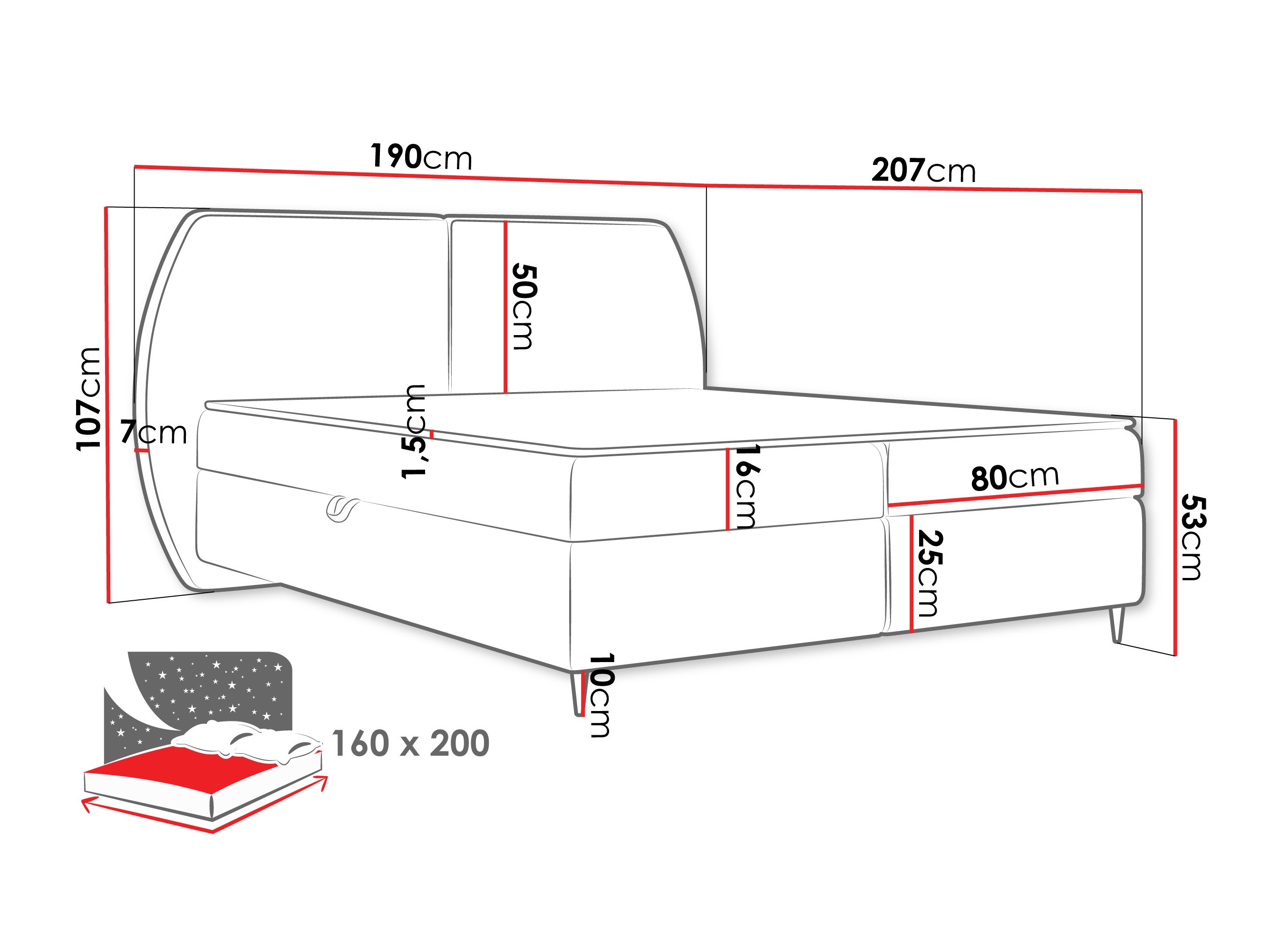 Continental bed Stonecrest 110 (Wave 02)