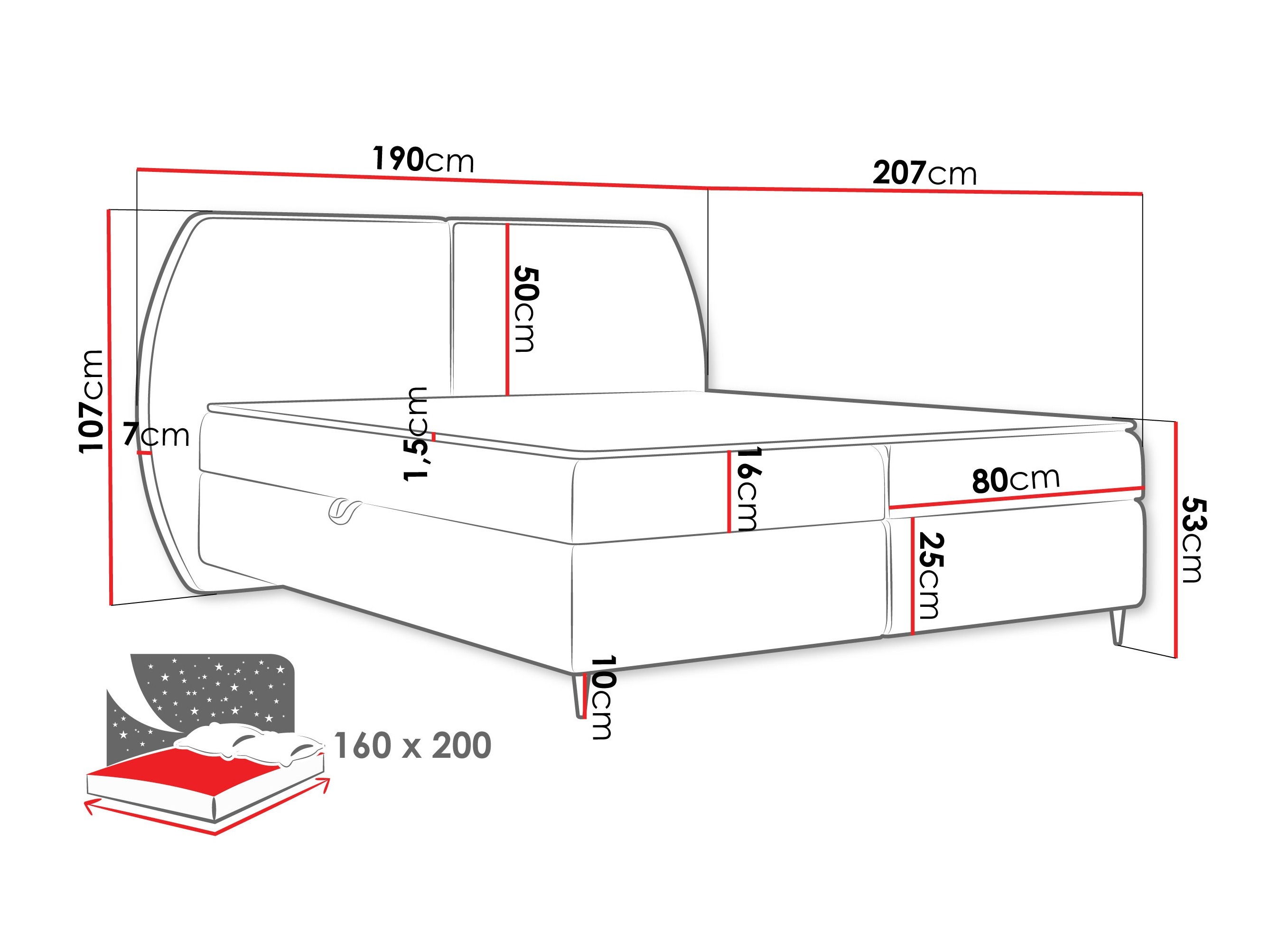 Continental bed Stonecrest 110 (Wave 05)