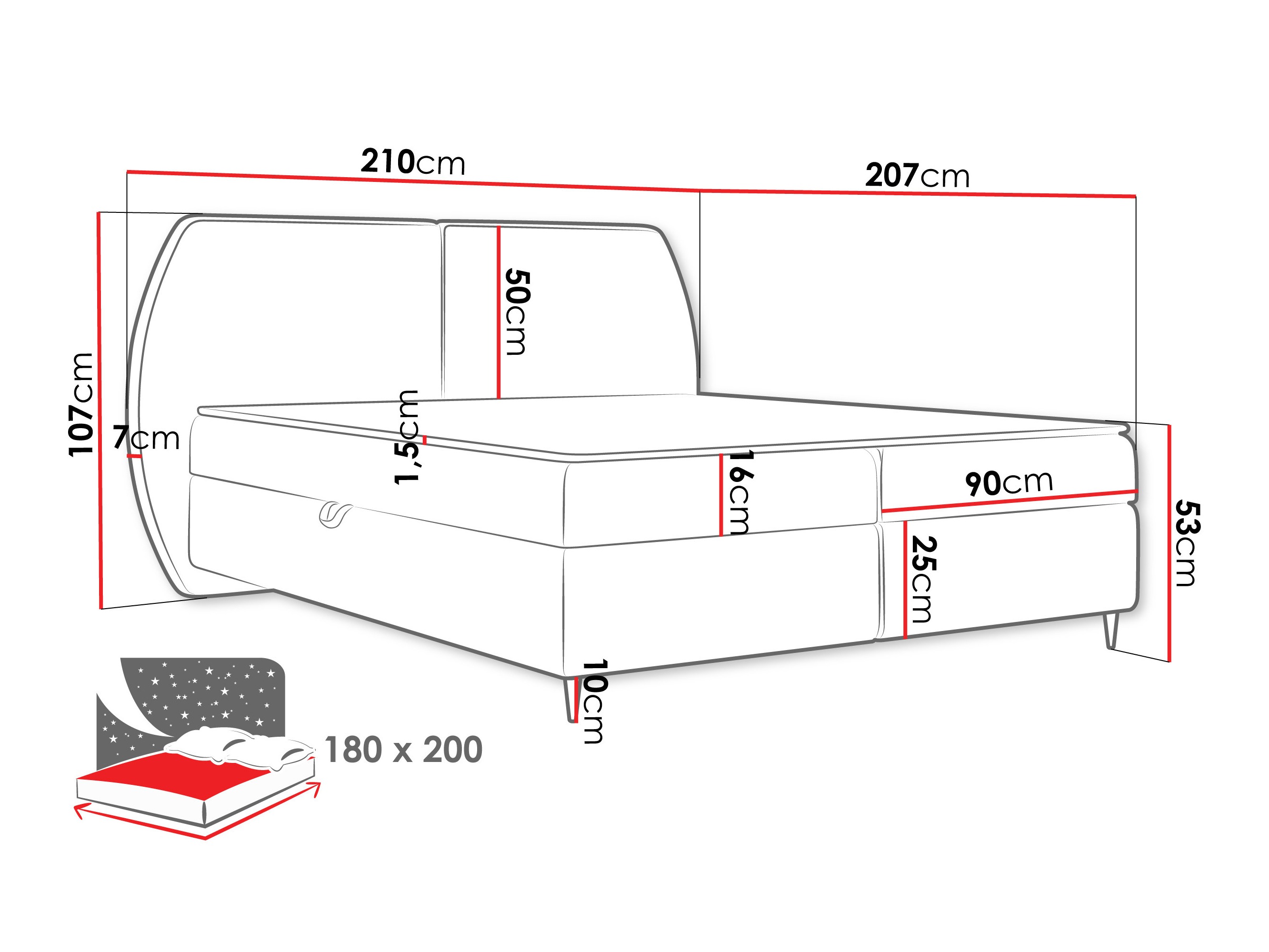 Continental bed Stonecrest 110 (Wave 17)