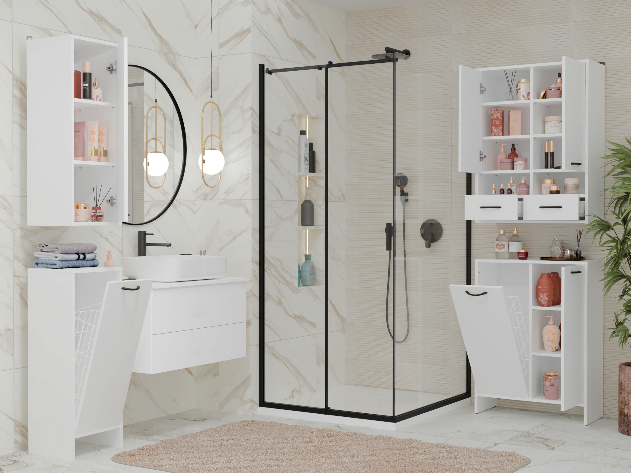 Standing bathroom cabinet Servou 112 (White)