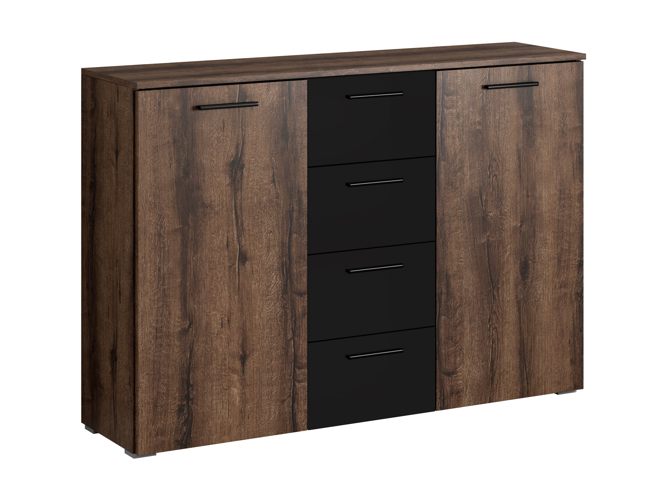Chest of drawers Melvele 101 (Monastery oak + Black)
