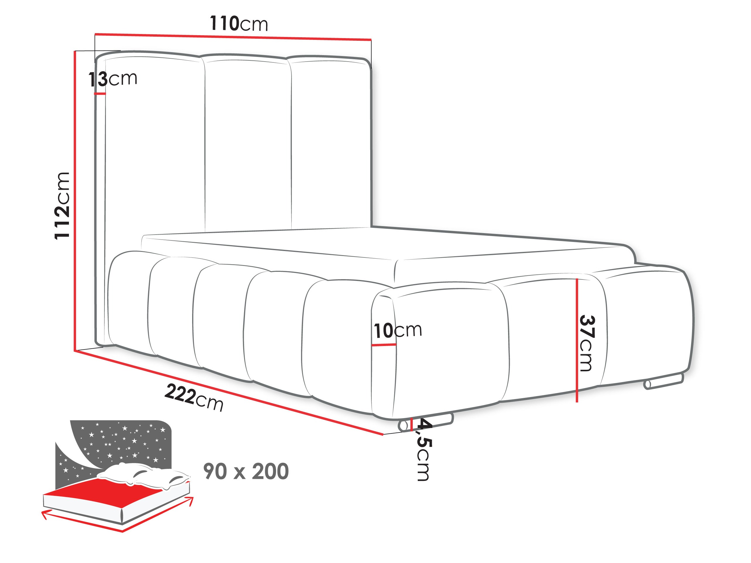 Bed TrendyNest Alceus II (Paros 05)