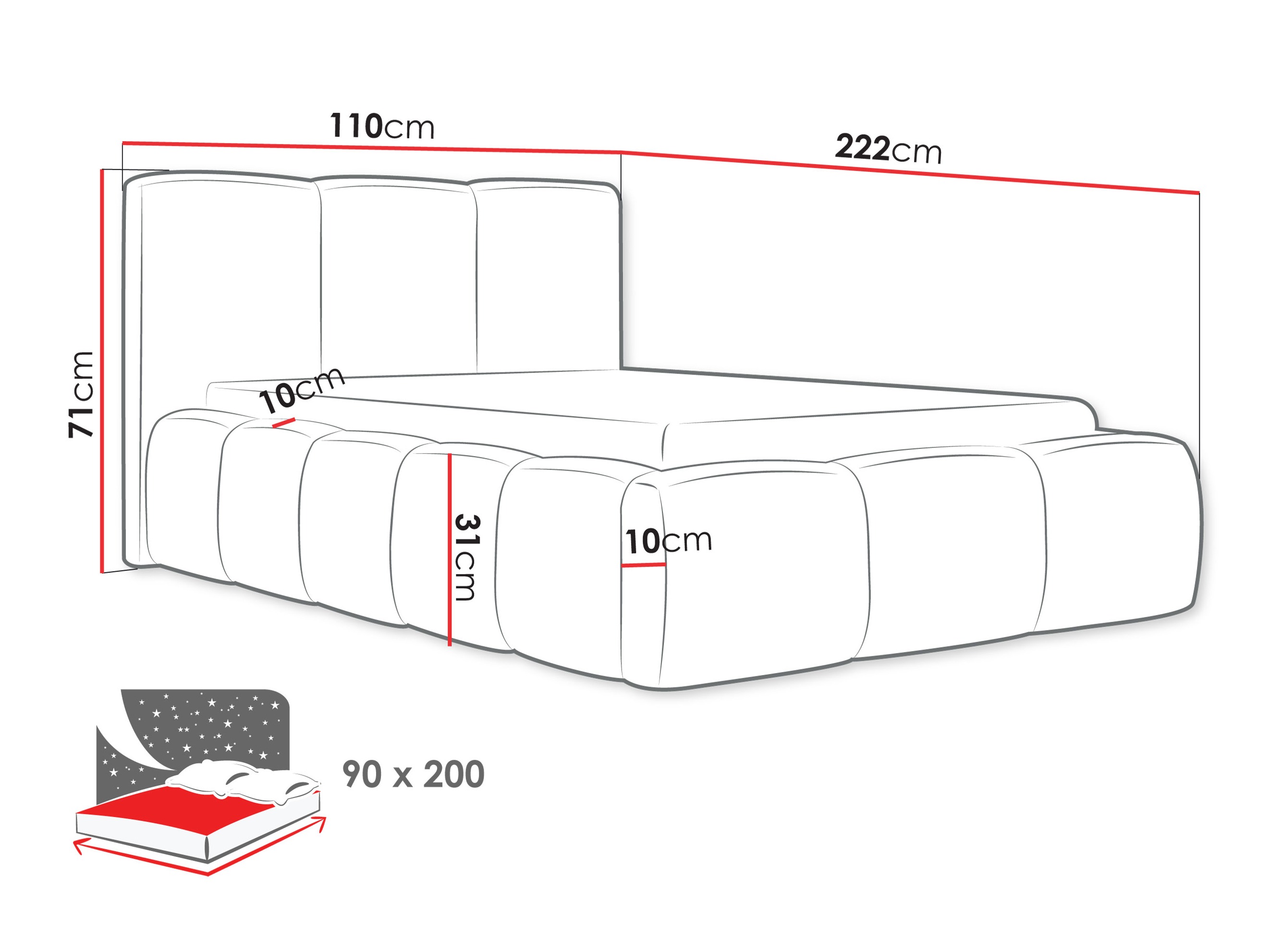 Bed TrendyNest Vulpora II (Abriamo 04)