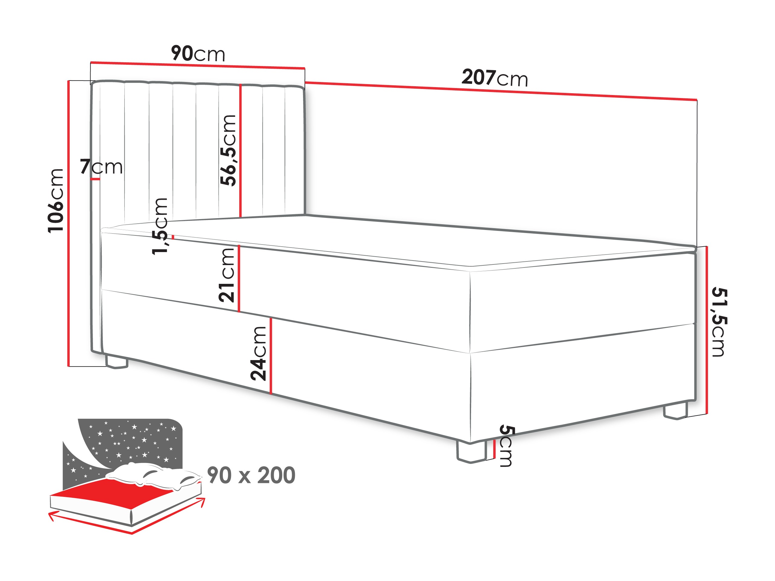 Continental bed Soral (Manila 02)
