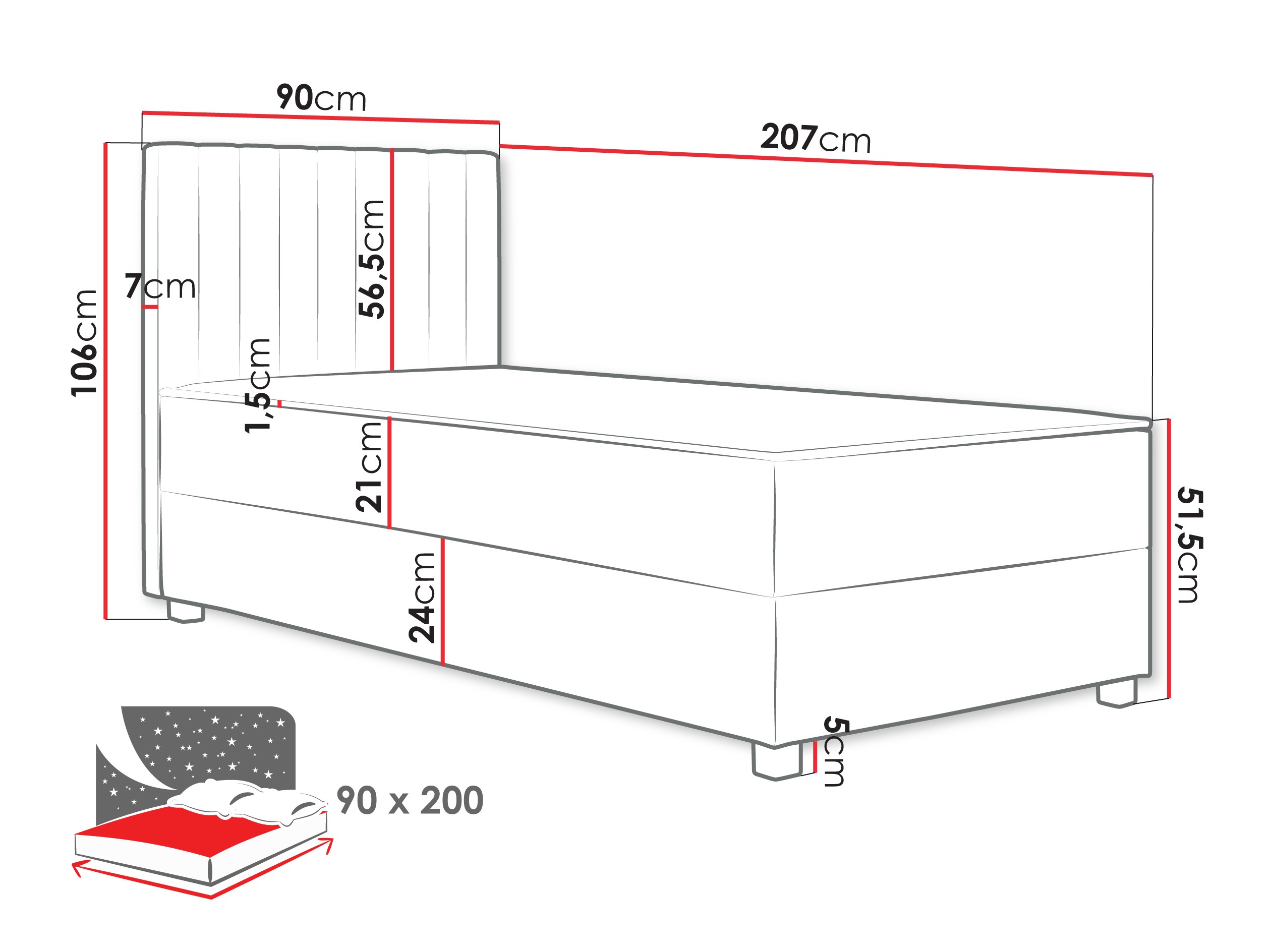 Continental bed Soral (Manila 16)