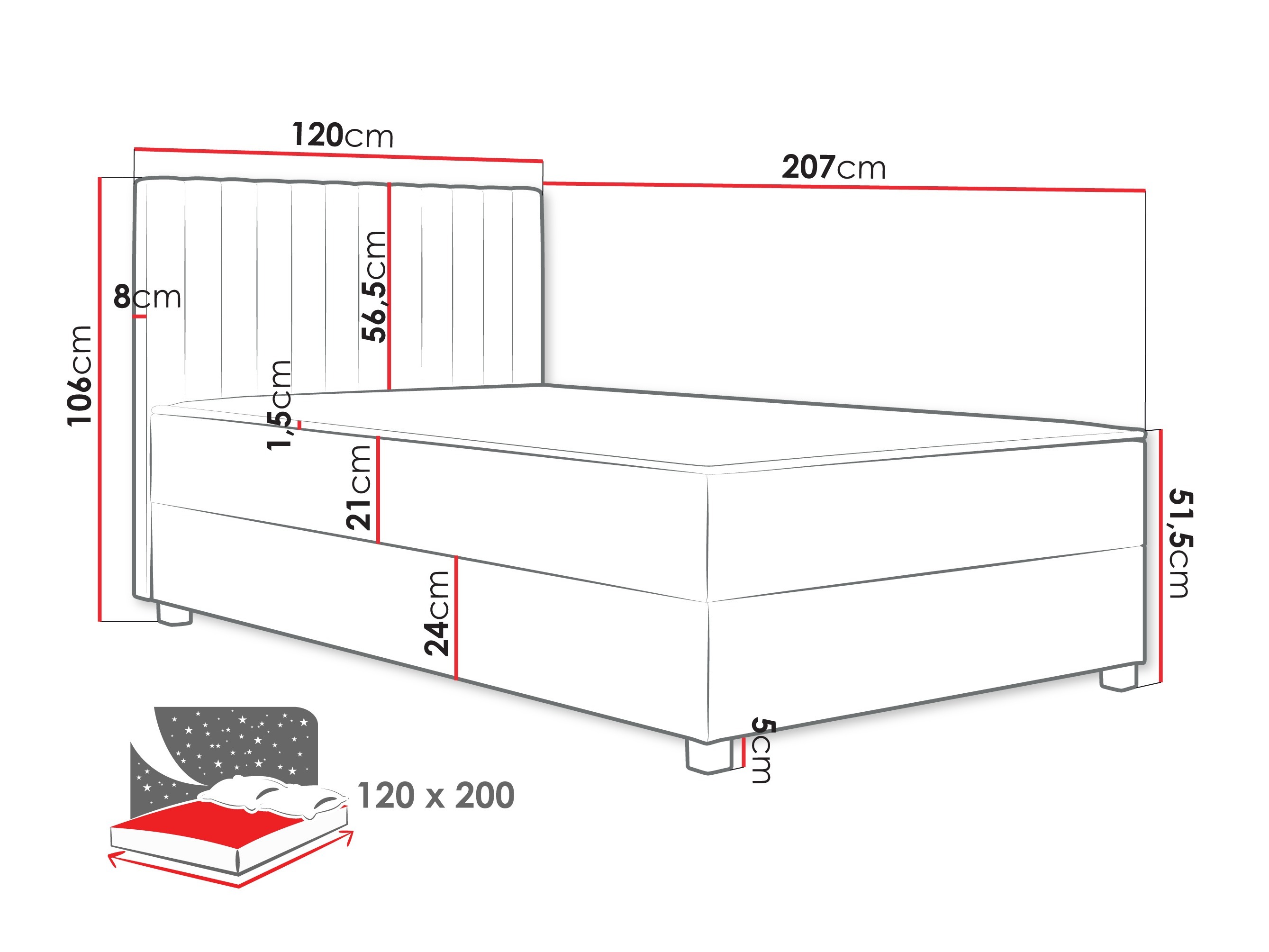 Continental bed Soral (Manila 26)