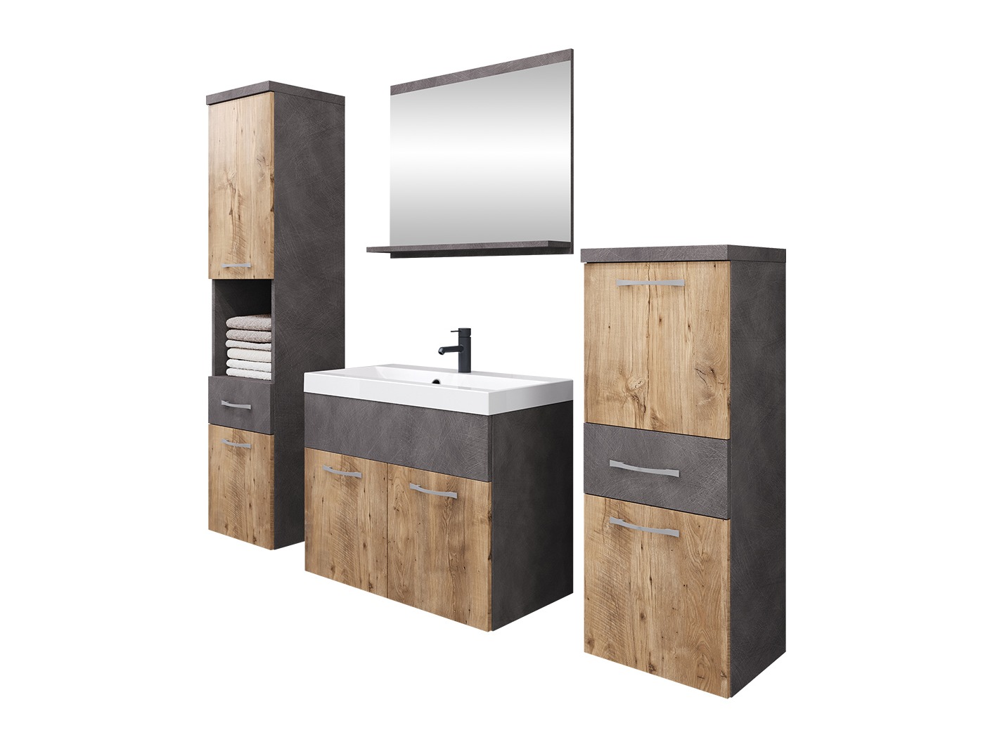 Bathroom set Sarasota 109 (Matera grey + Chestnut)