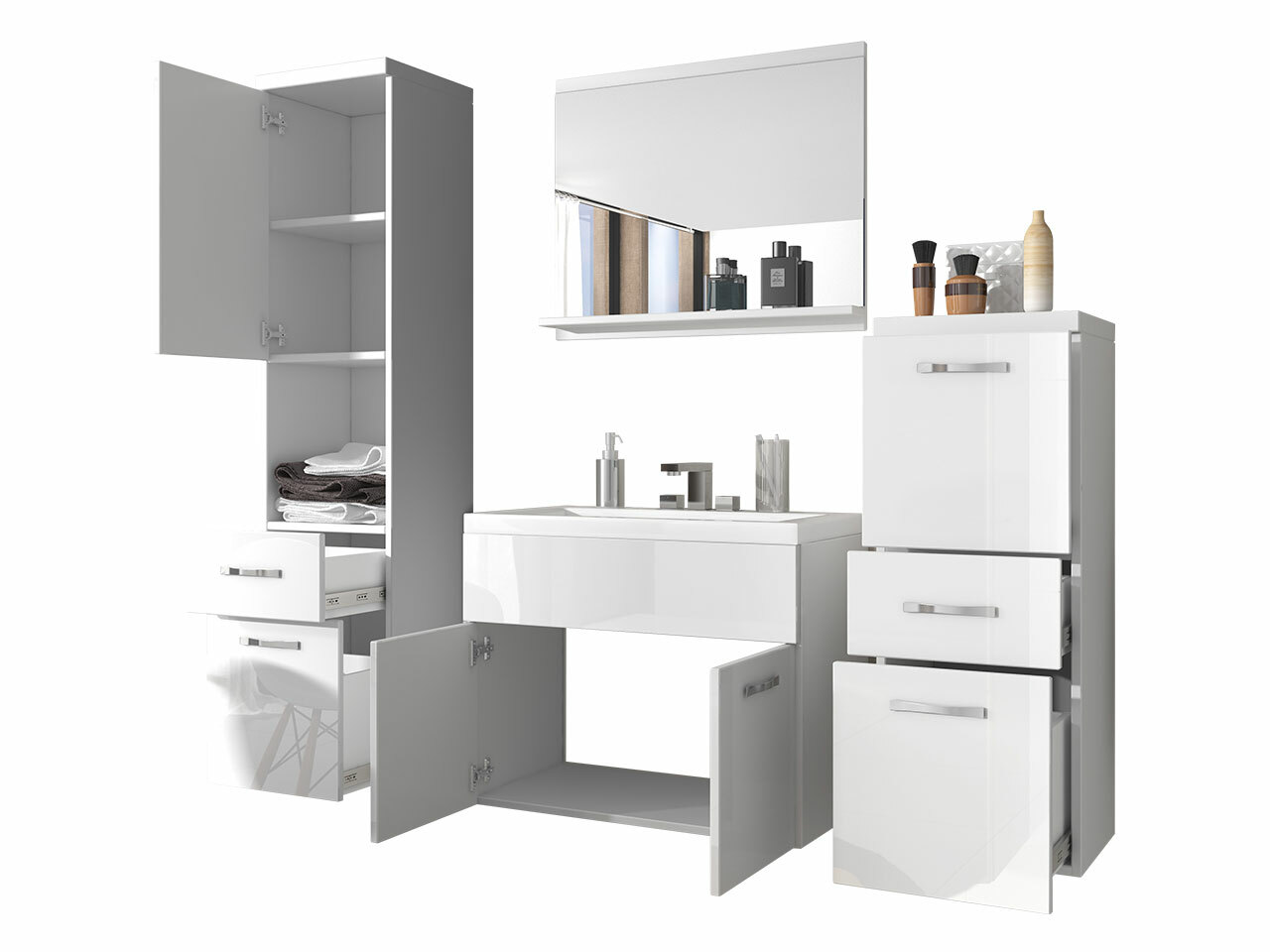 Bathroom set Sarasota 109 (Matera grey + Chestnut)