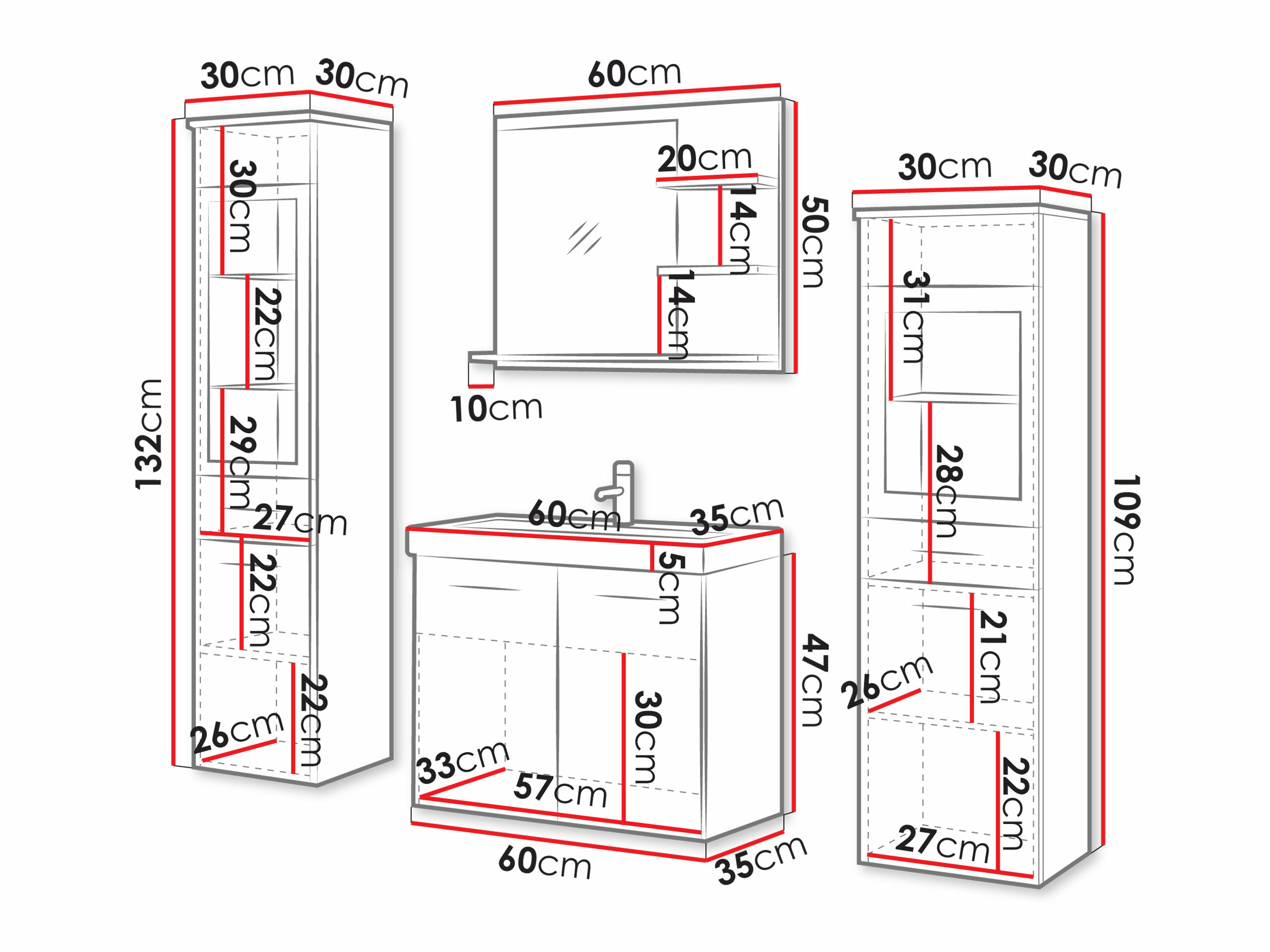 Bathroom set Scientia IV (San Remo oak)