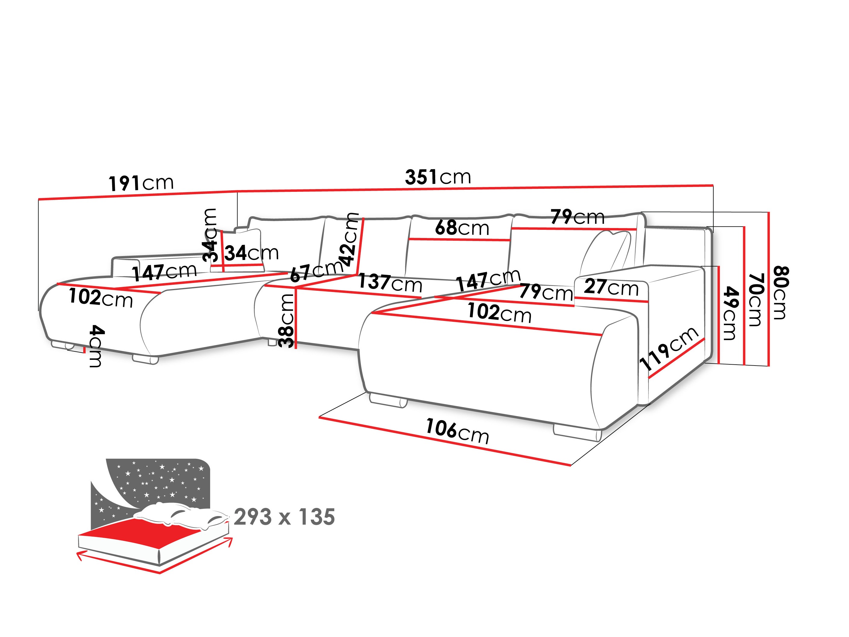 Corner sofa Comfivo Equus (Poso 110)