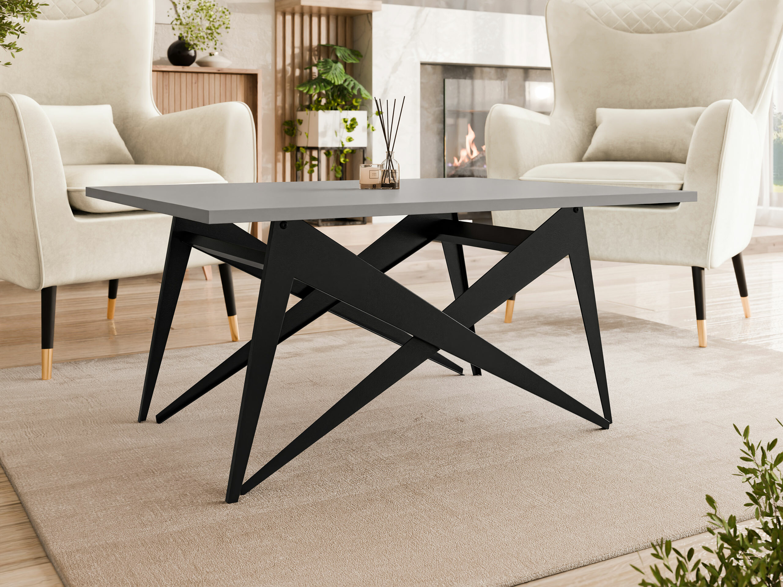 Coffee table transformer Oswego 150 (Graphite + Black)