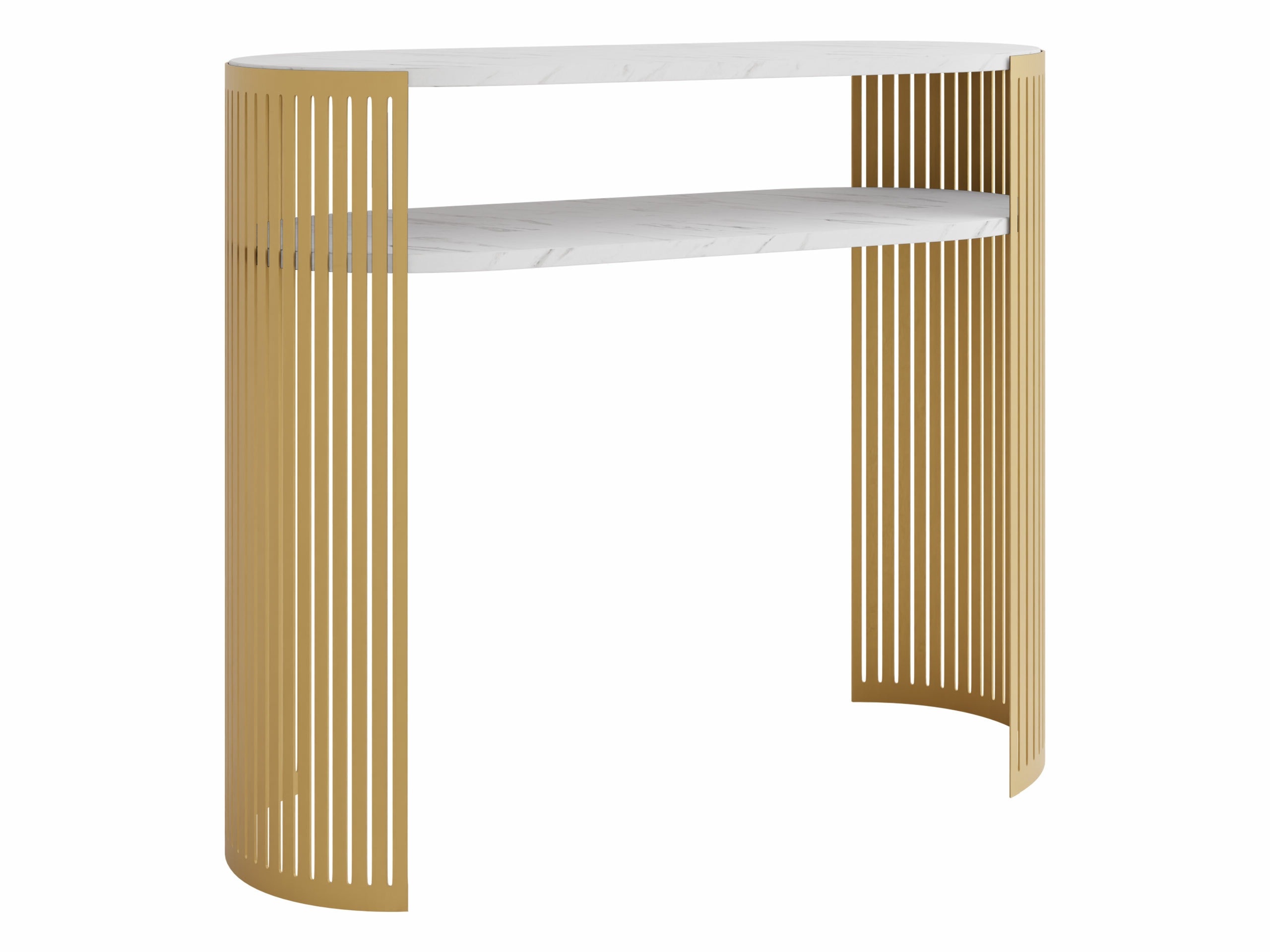 Console table Civer II (Golden + White marble)