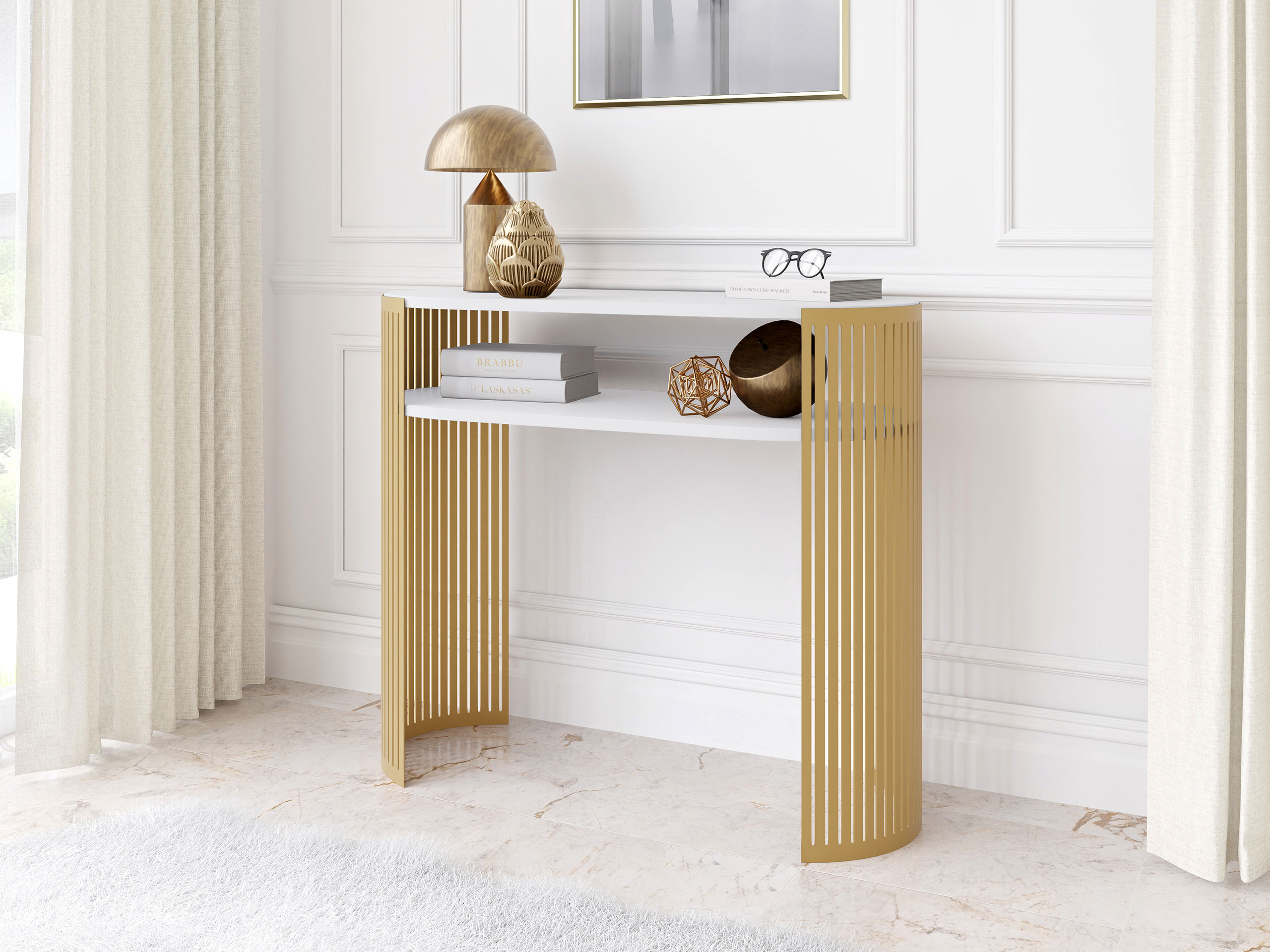 Console table Civer II (Golden + White)