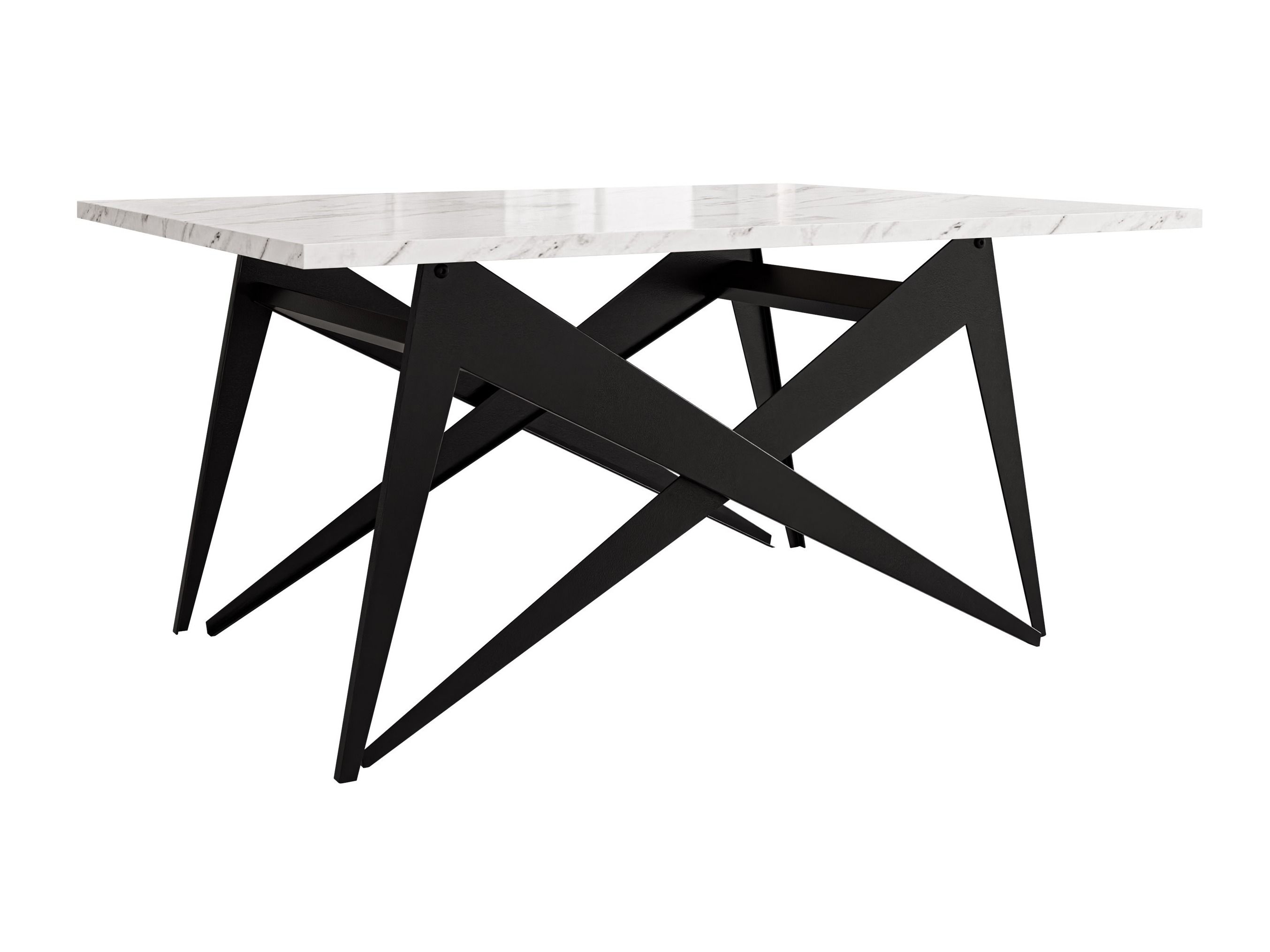 Transforming coffee table Oswego 150 (White marble + Black)